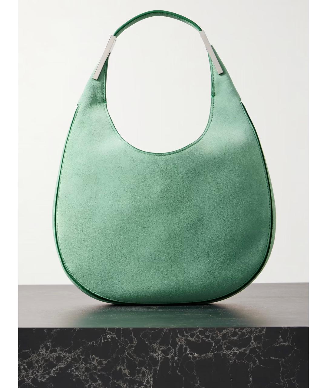 Savette Зеленая замшевая сумка с короткими ручками, фото 4