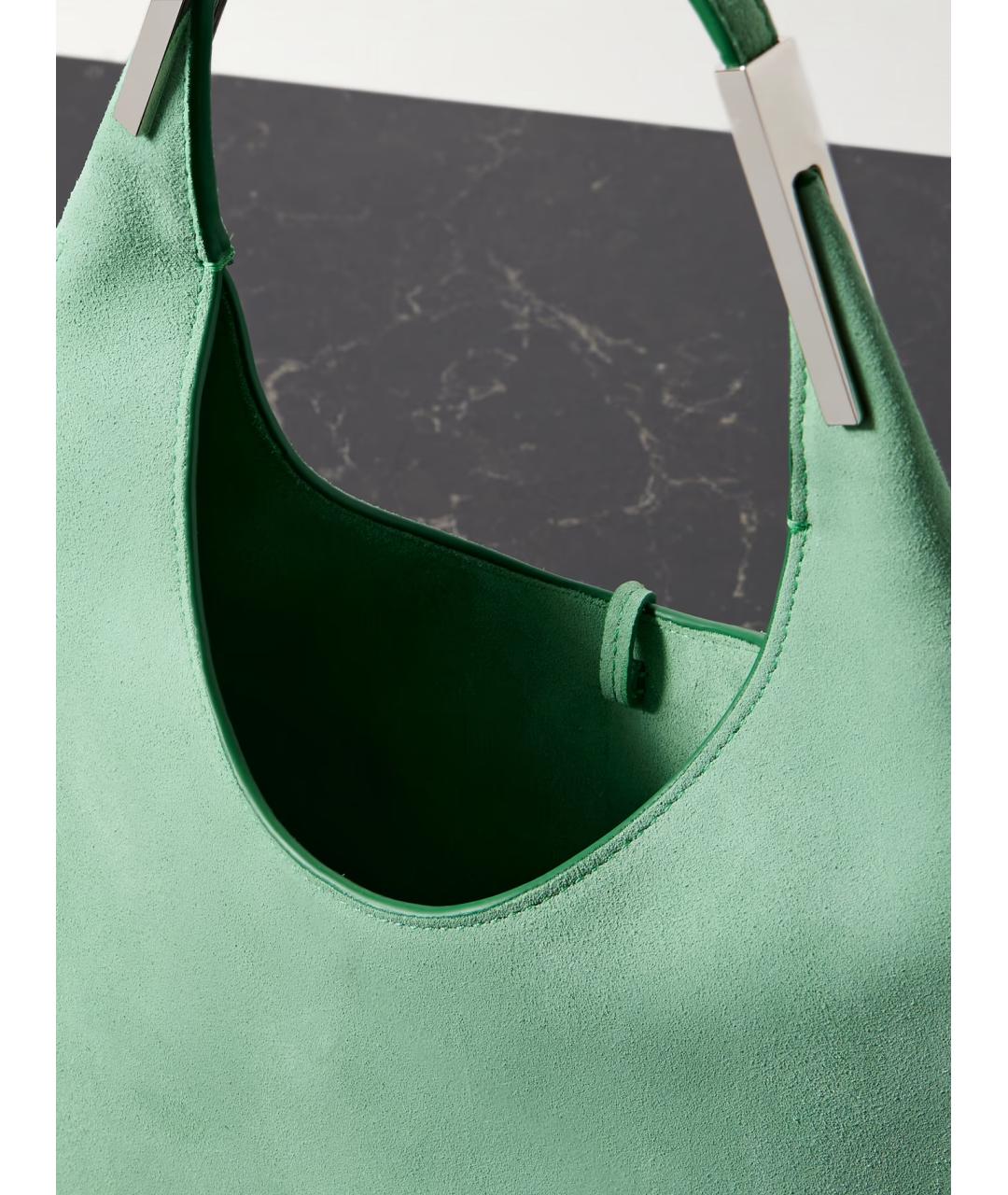 Savette Зеленая замшевая сумка с короткими ручками, фото 3