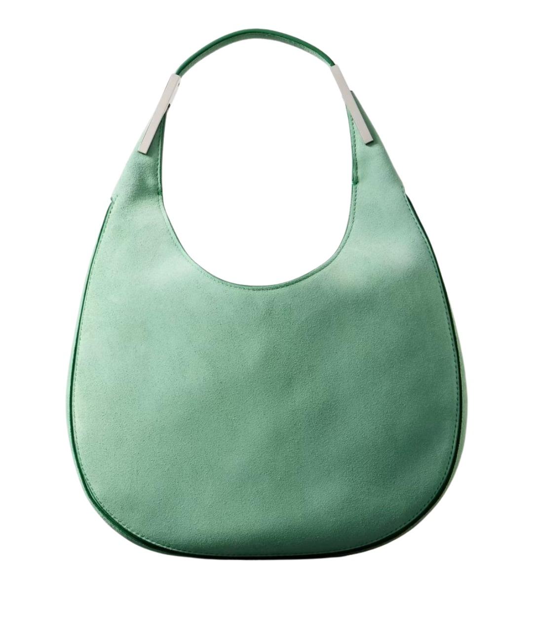 Savette Зеленая замшевая сумка с короткими ручками, фото 1