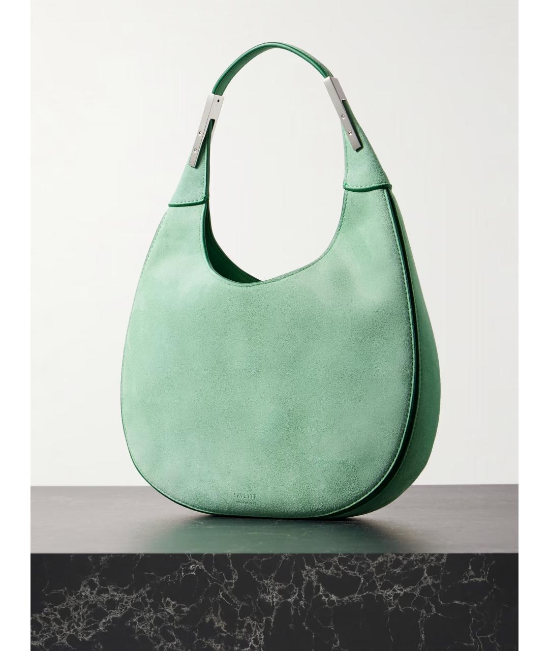 Savette Зеленая замшевая сумка с короткими ручками, фото 2