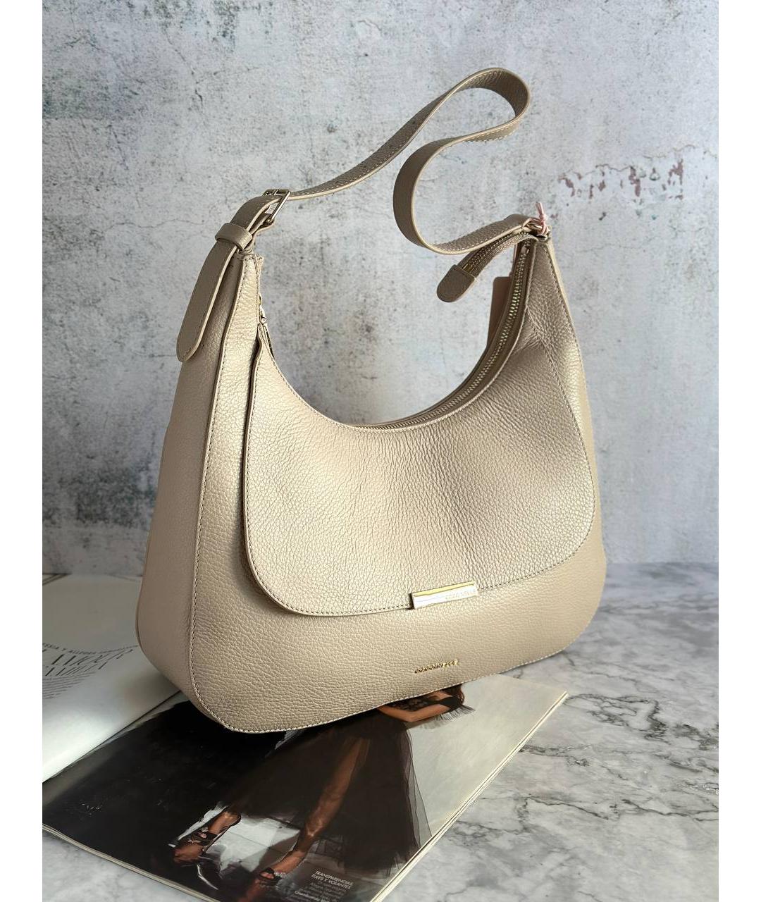 COCCINELLE Бежевая кожаная сумка через плечо, фото 5