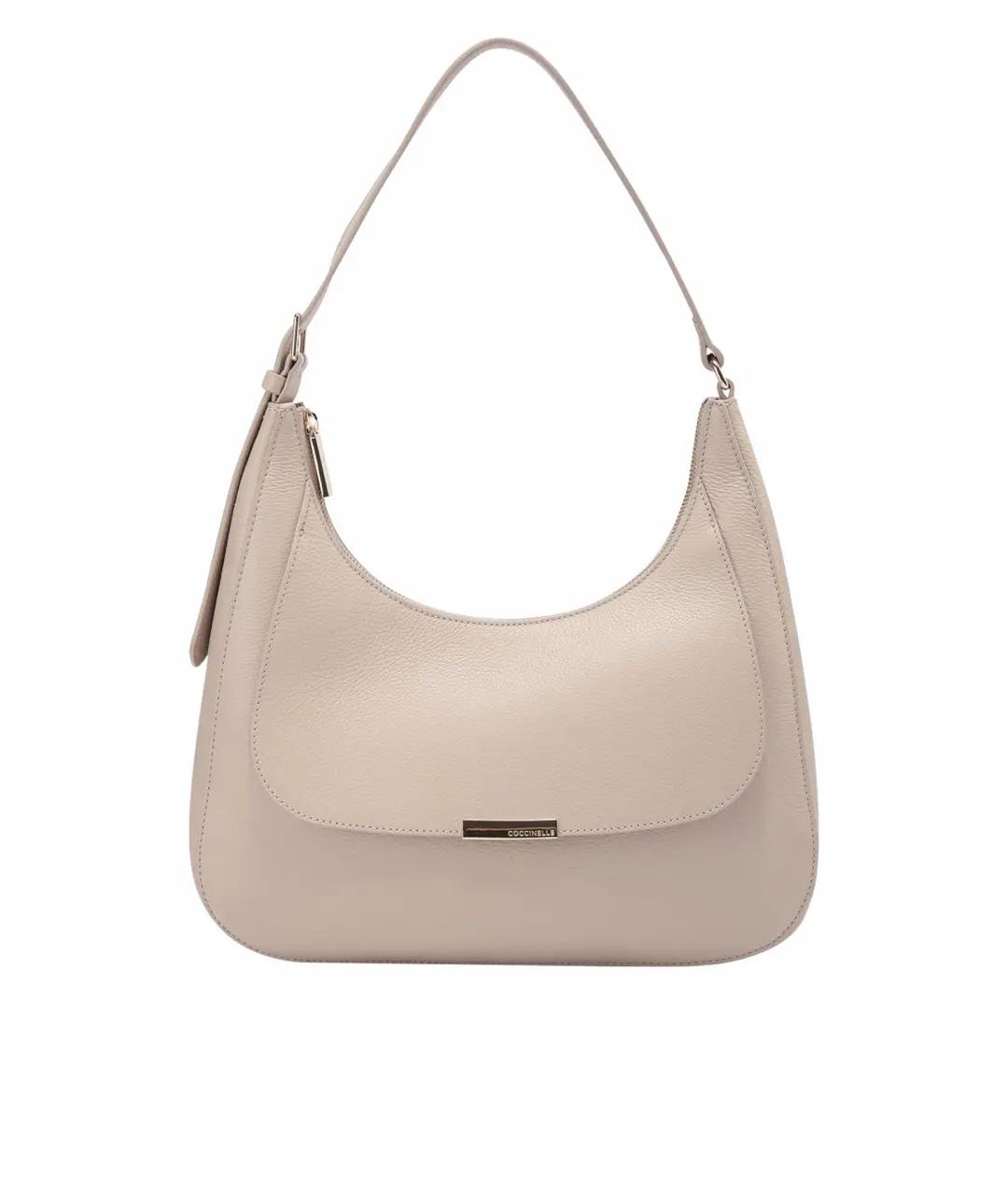 COCCINELLE Бежевая кожаная сумка через плечо, фото 1
