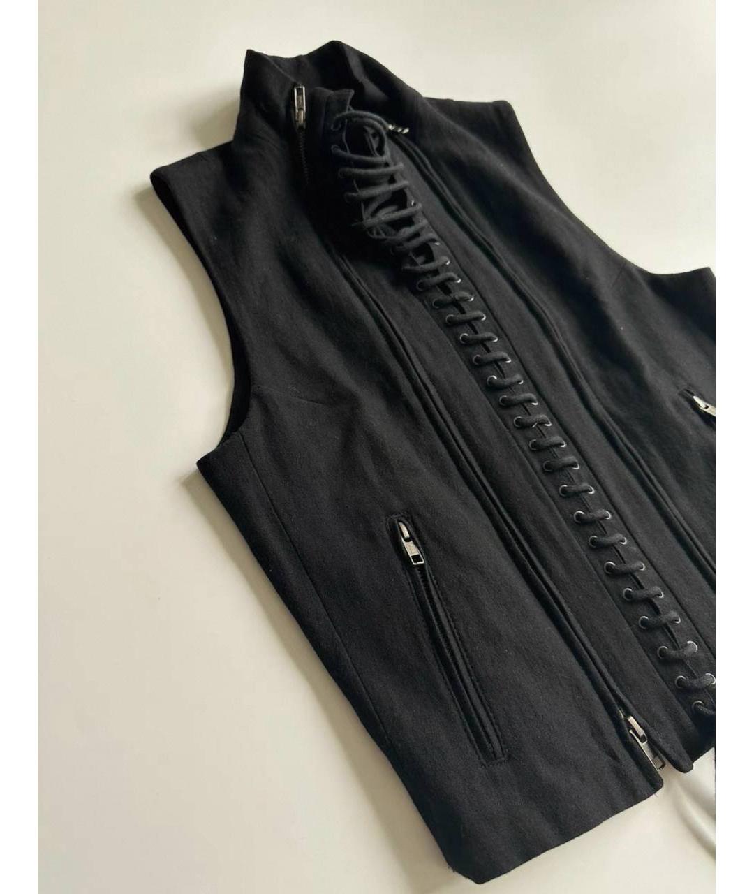 ANN DEMEULEMEESTER Черный хлопковый жилет, фото 3