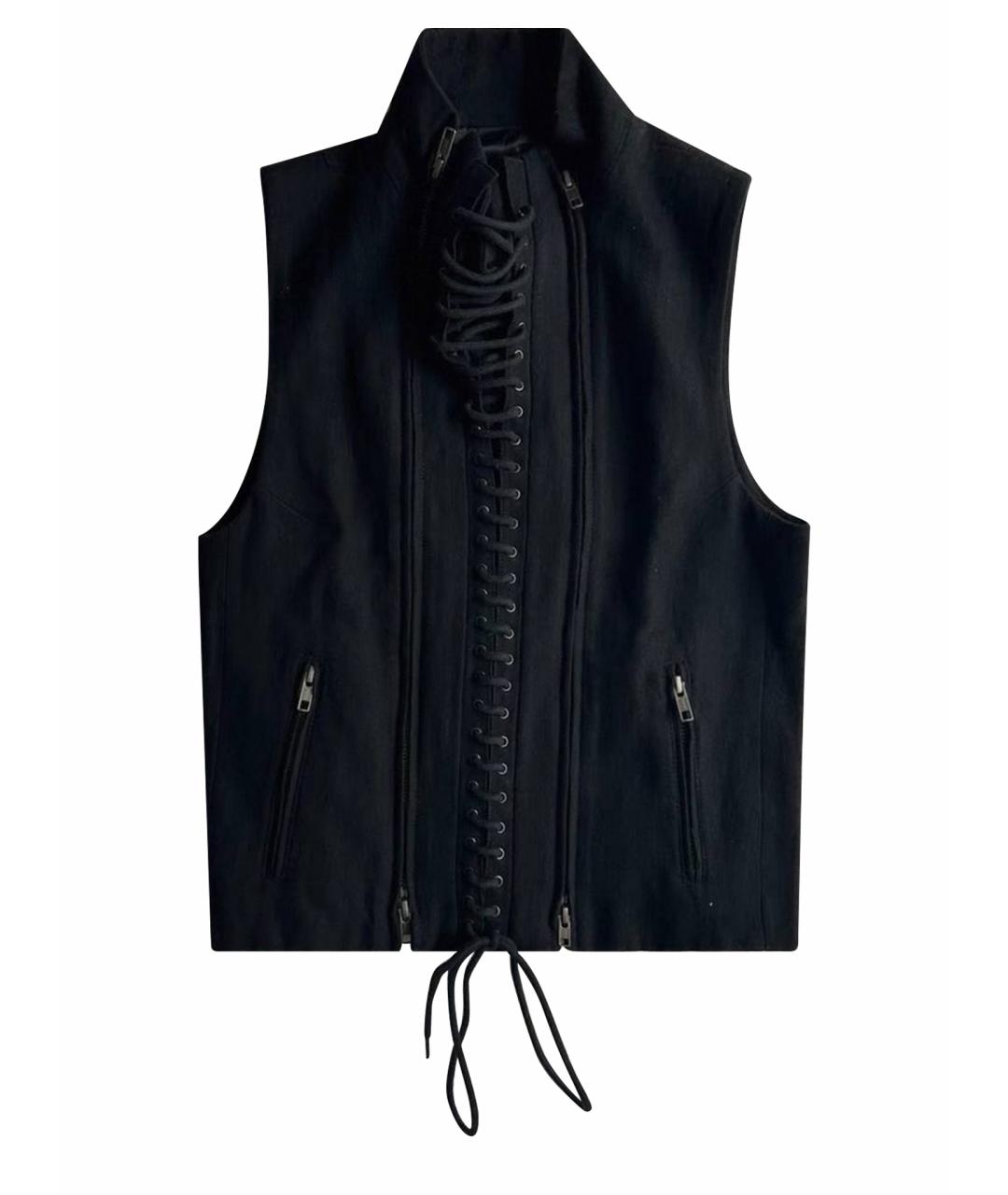 ANN DEMEULEMEESTER Черный хлопковый жилет, фото 1