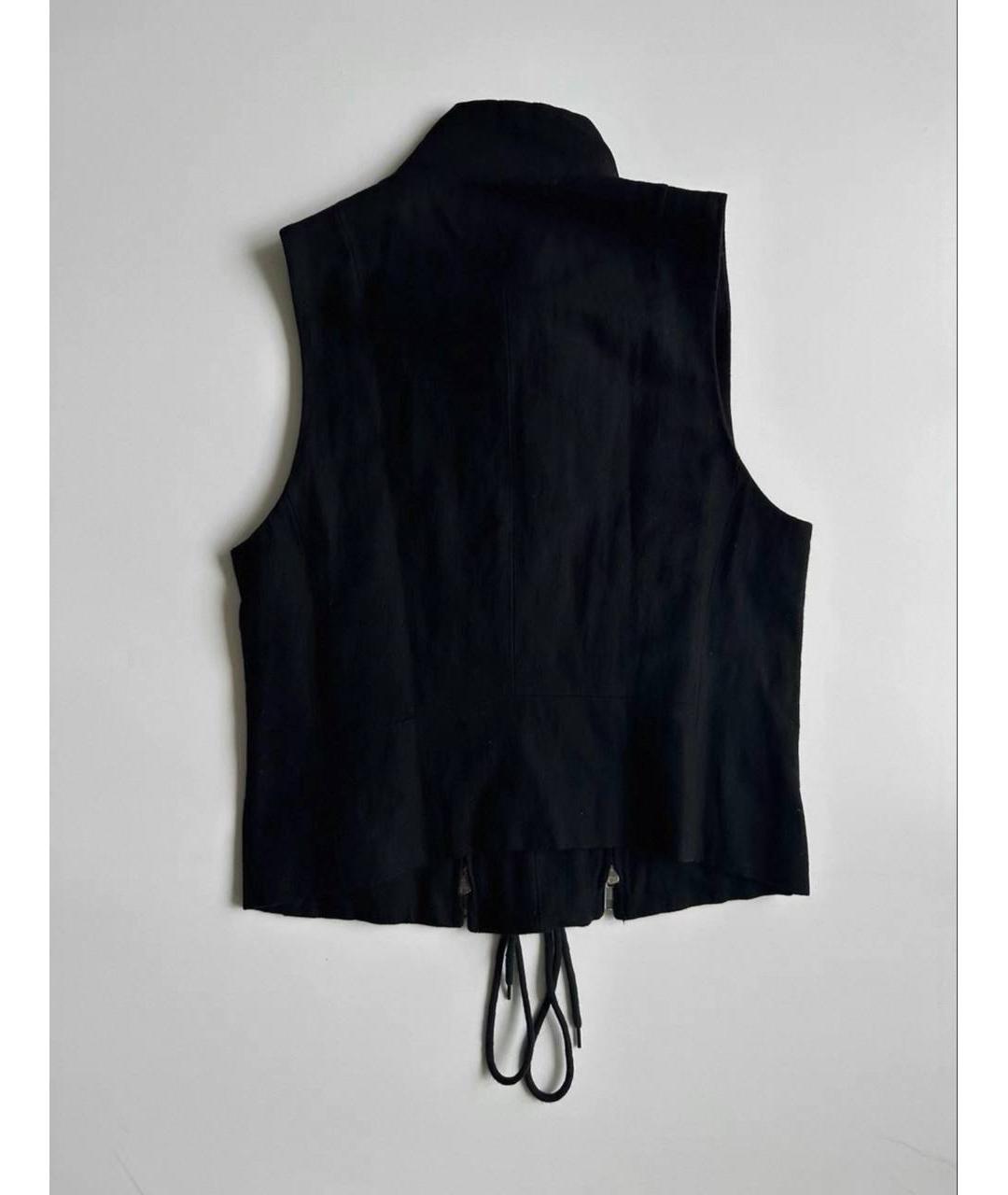 ANN DEMEULEMEESTER Черный хлопковый жилет, фото 5