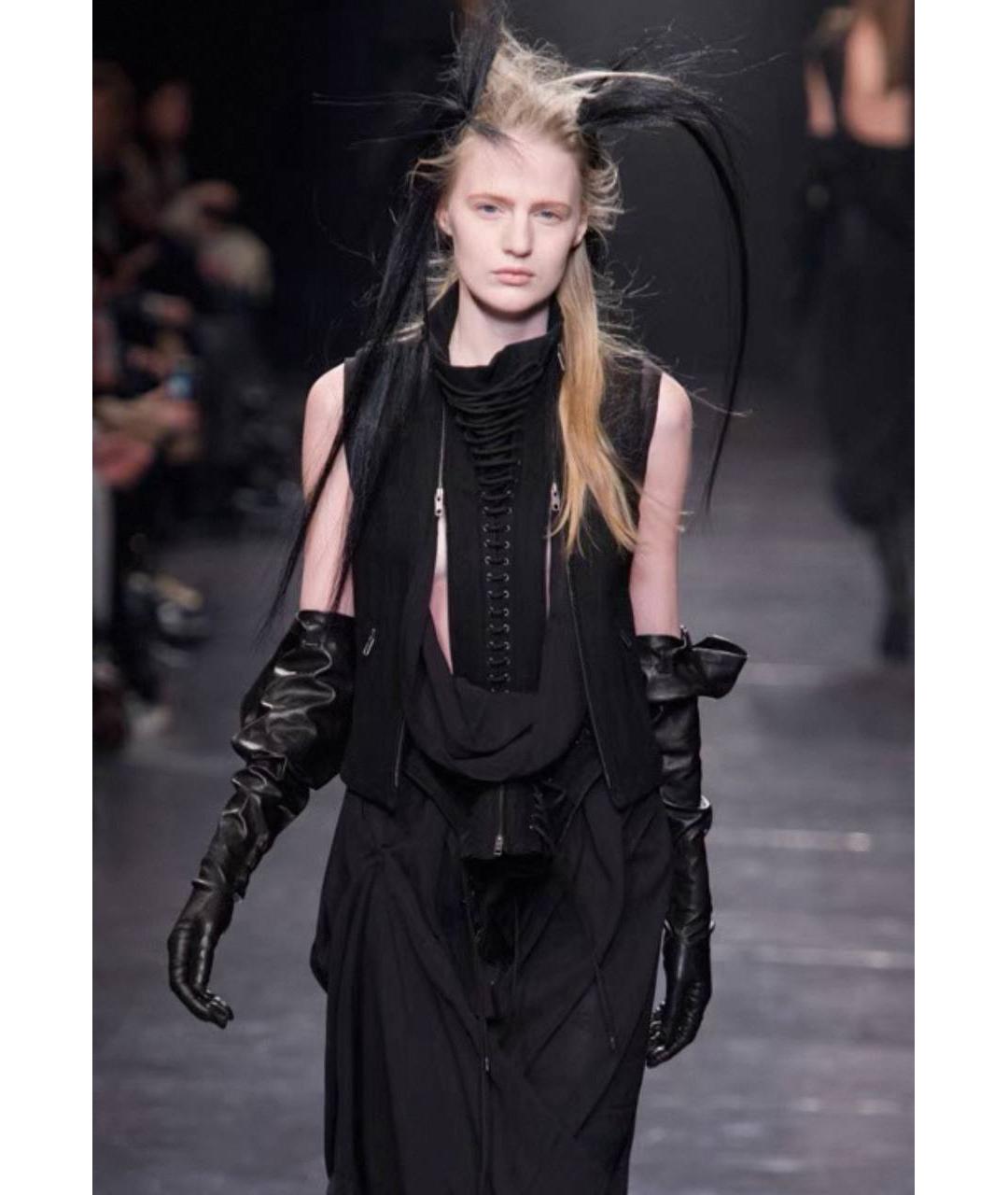 ANN DEMEULEMEESTER Черный хлопковый жилет, фото 6