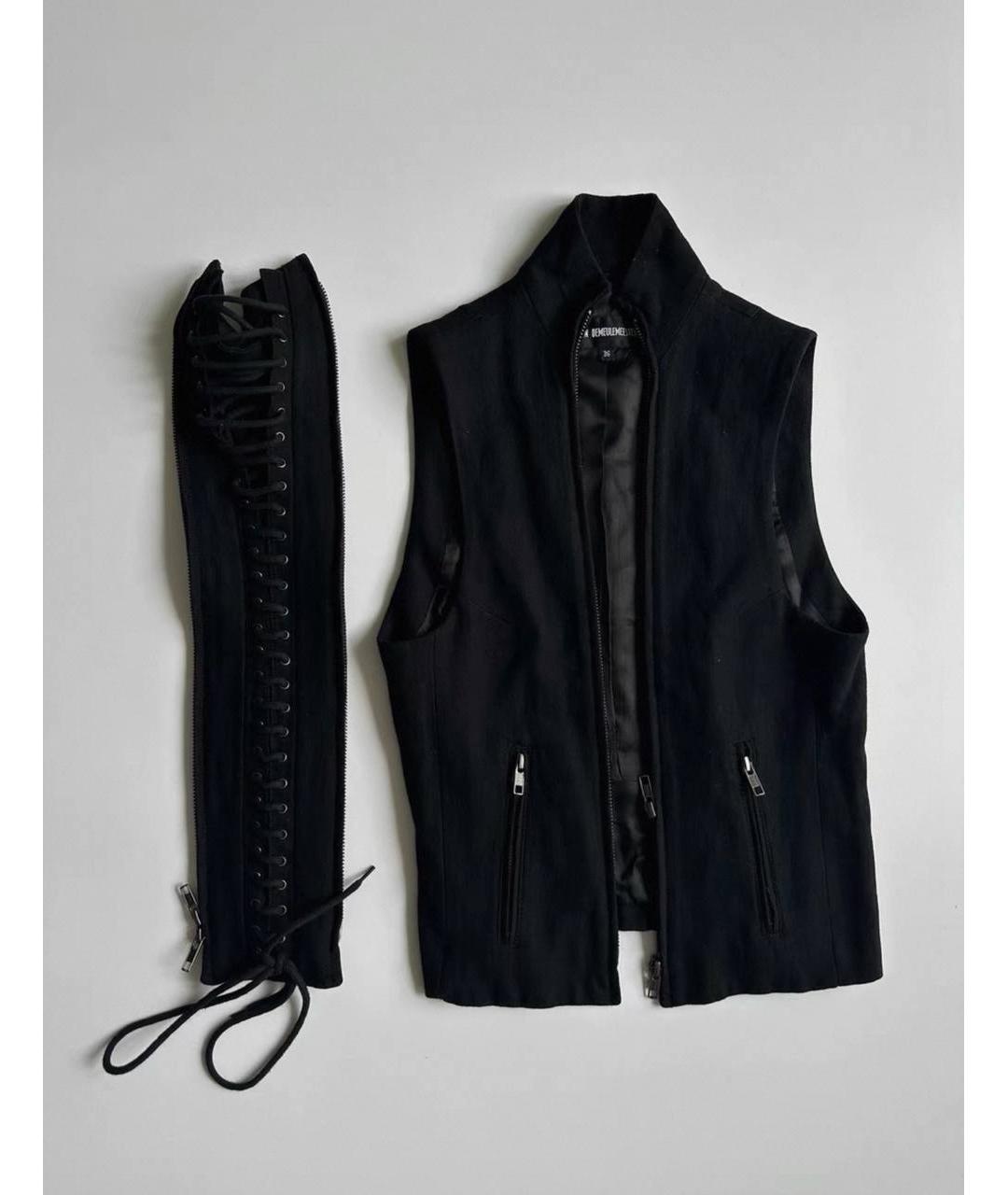 ANN DEMEULEMEESTER Черный хлопковый жилет, фото 2