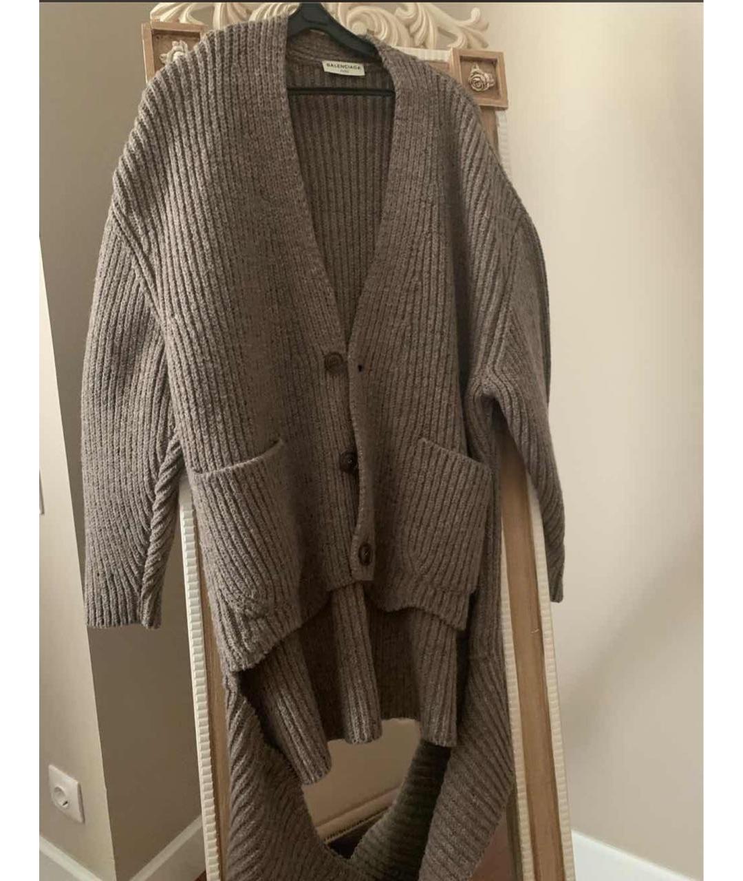 BALENCIAGA Бежевый шерстяной кардиган, фото 4