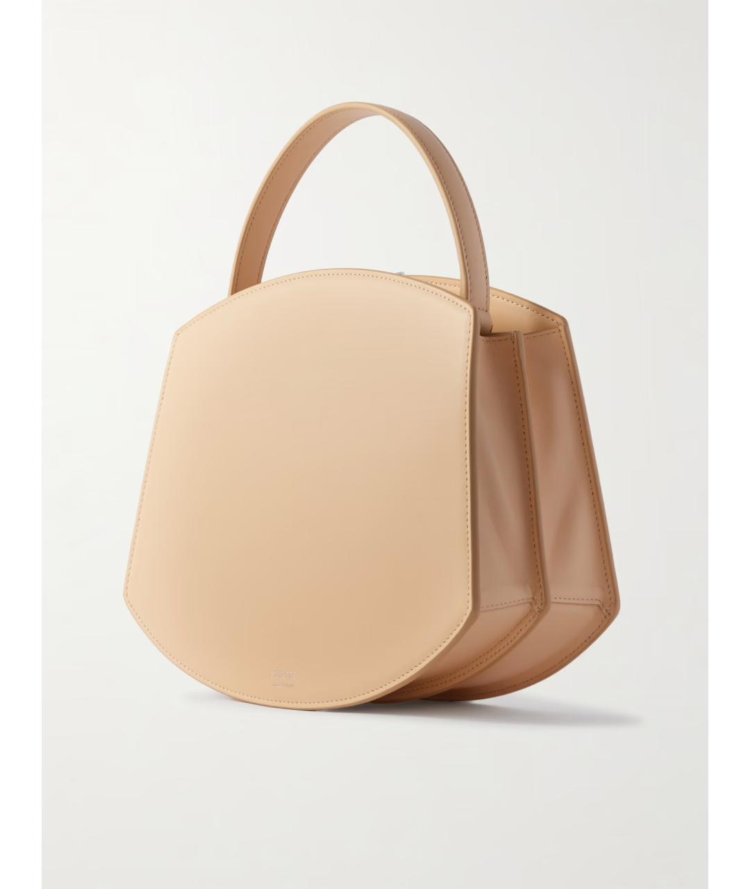 Savette Бежевая кожаная сумка с короткими ручками, фото 3