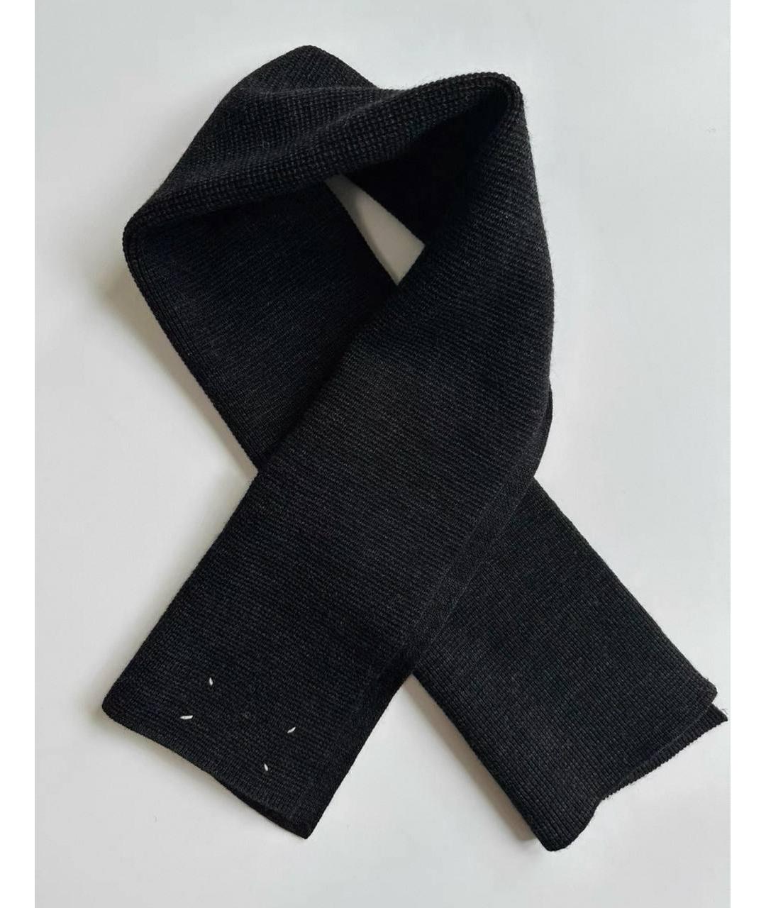 MAISON MARGIELA Черный шерстяной шарф, фото 5