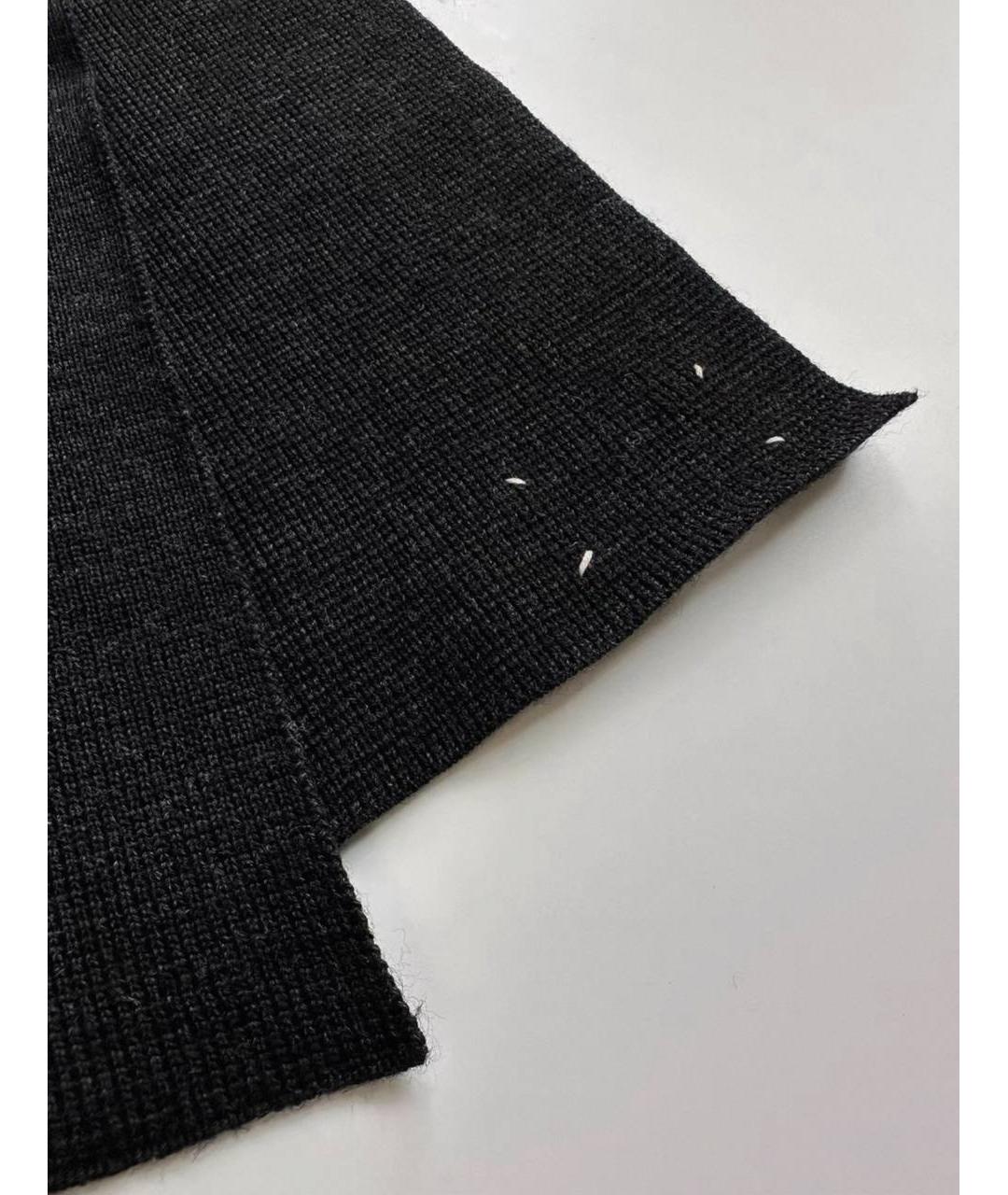 MAISON MARGIELA Черный шерстяной шарф, фото 2