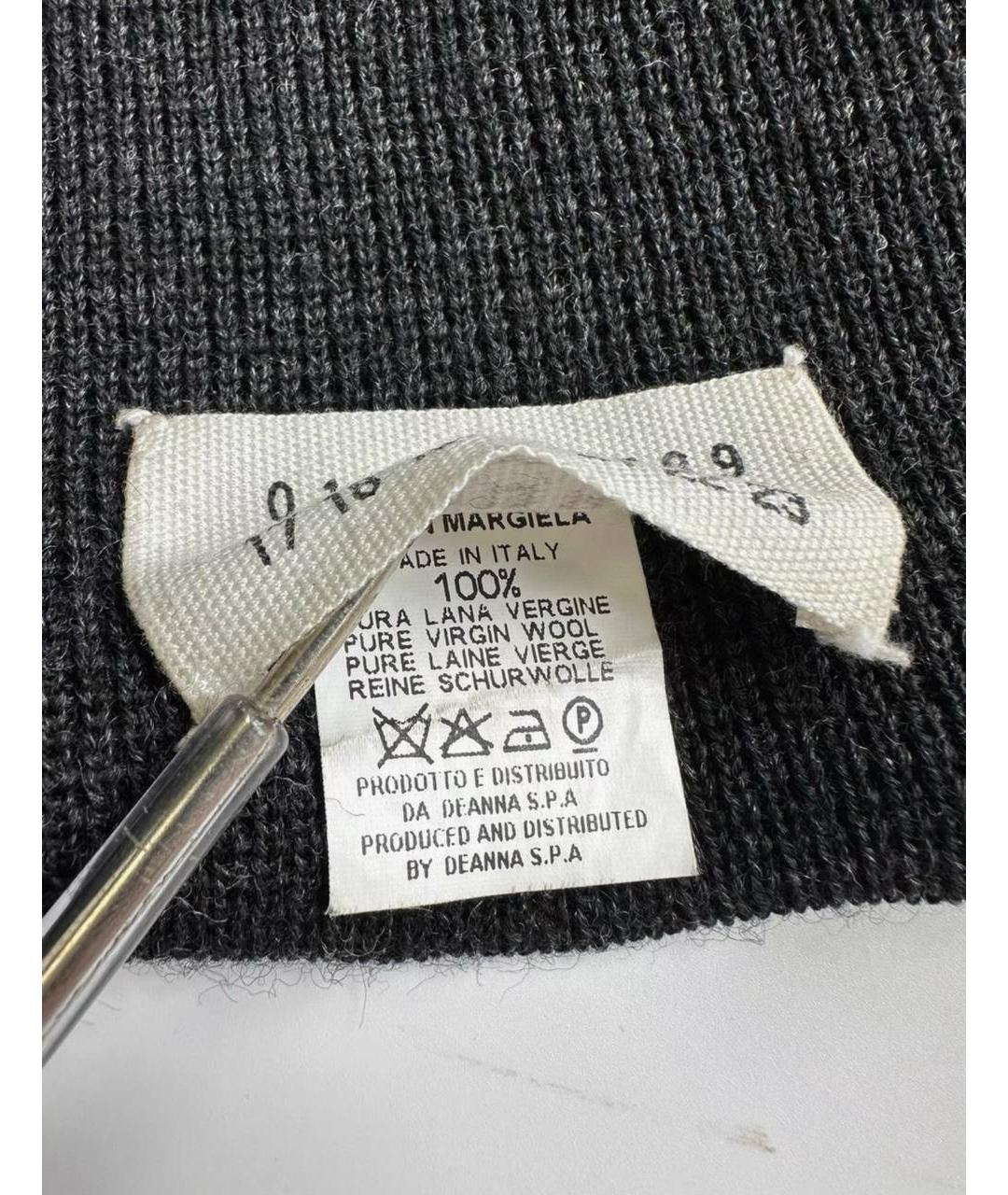 MAISON MARGIELA Черный шерстяной шарф, фото 4