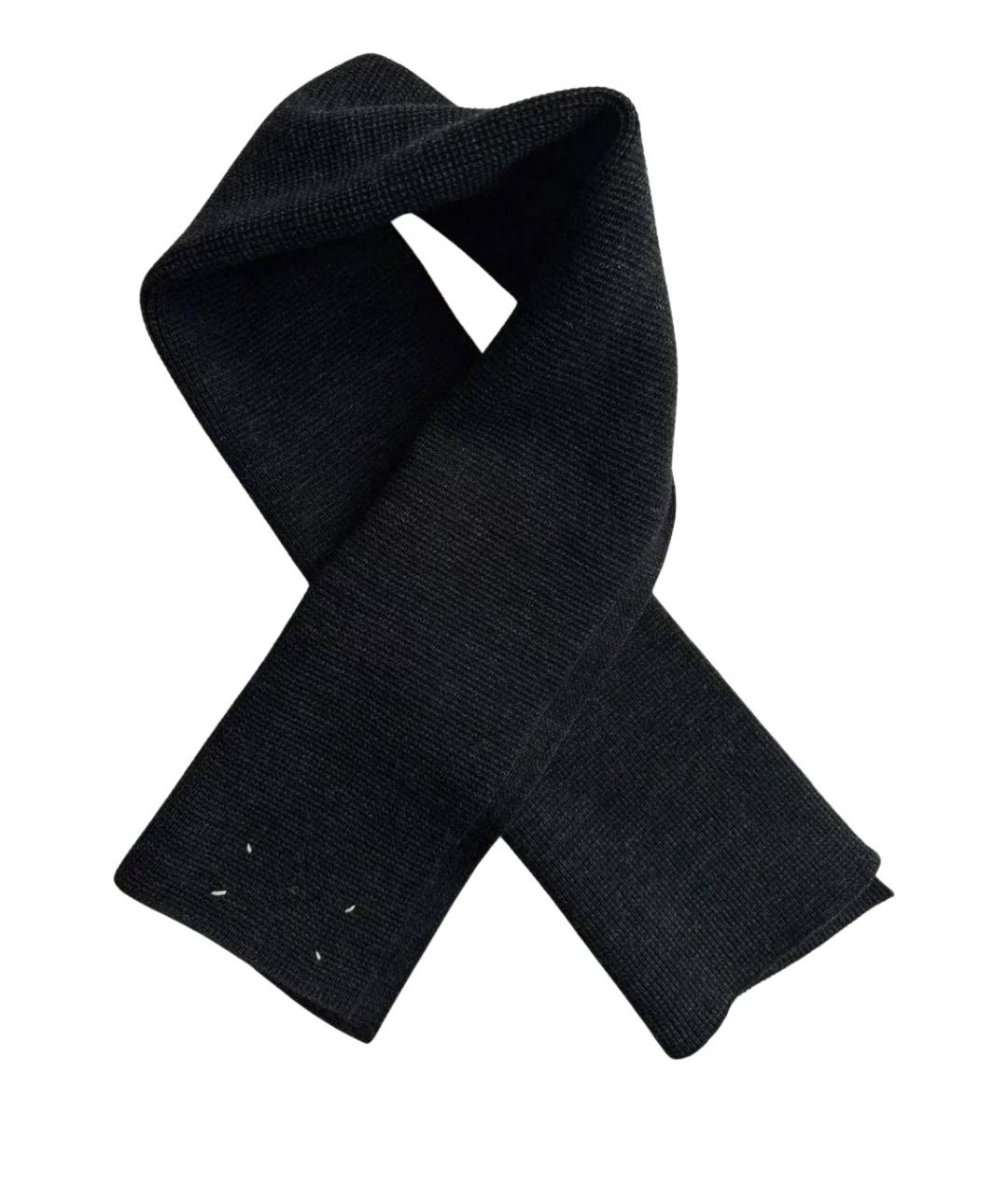 MAISON MARGIELA Черный шерстяной шарф, фото 1