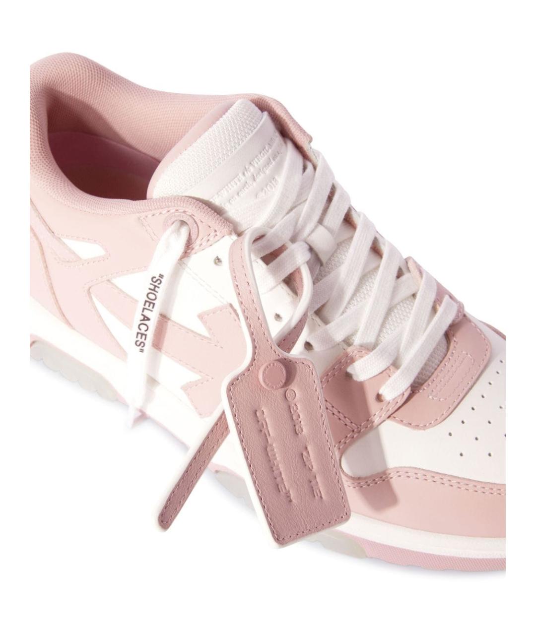 OFF-WHITE Розовые кожаные кеды, фото 3