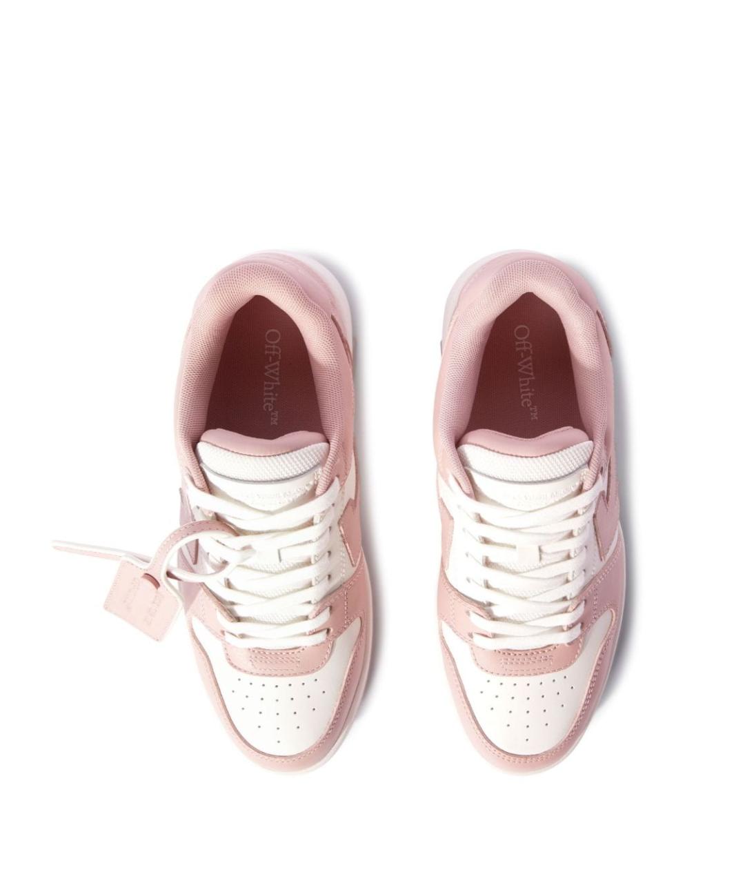 OFF-WHITE Розовые кожаные кеды, фото 2