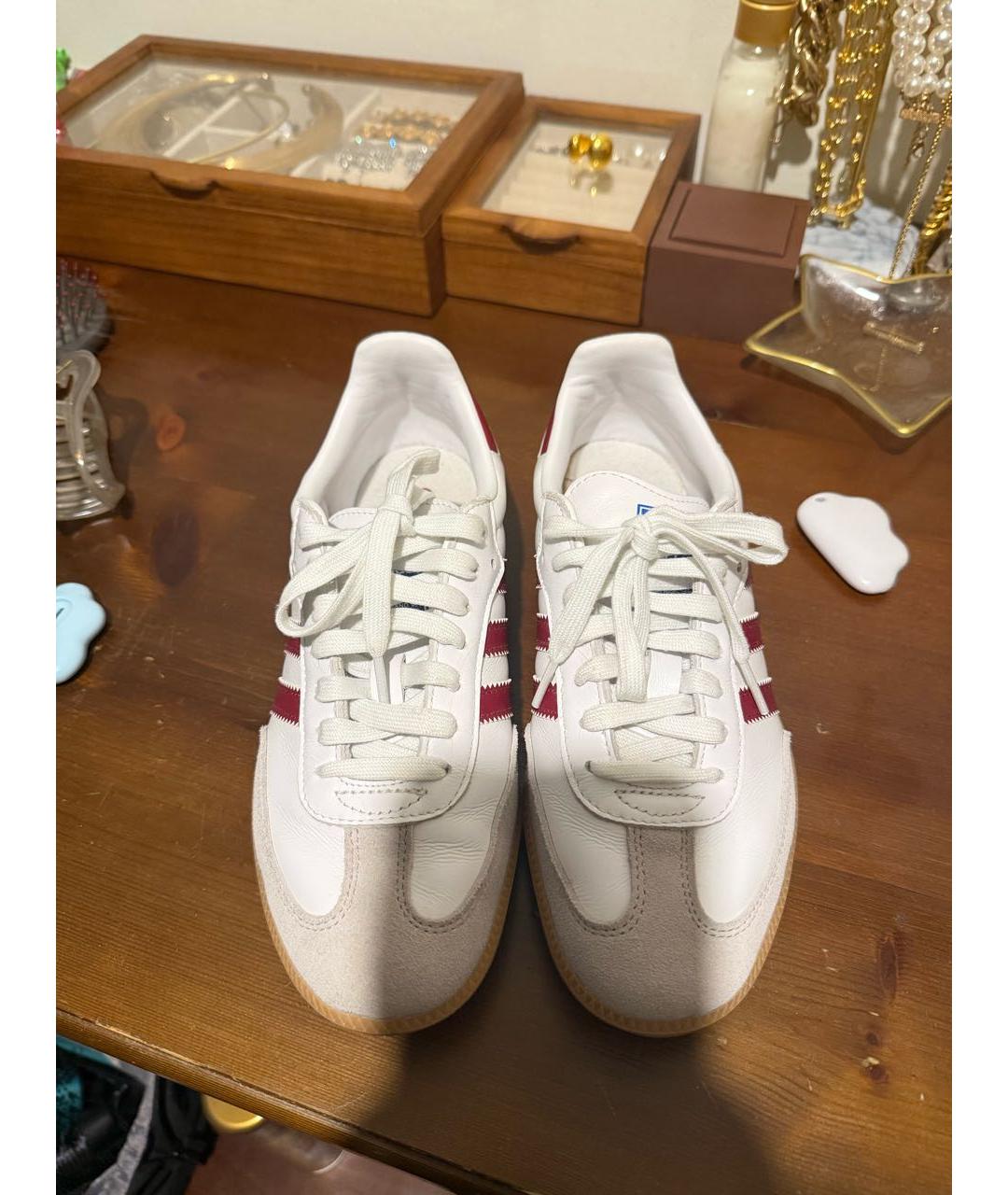 ADIDAS Бордовые кожаные кеды, фото 3