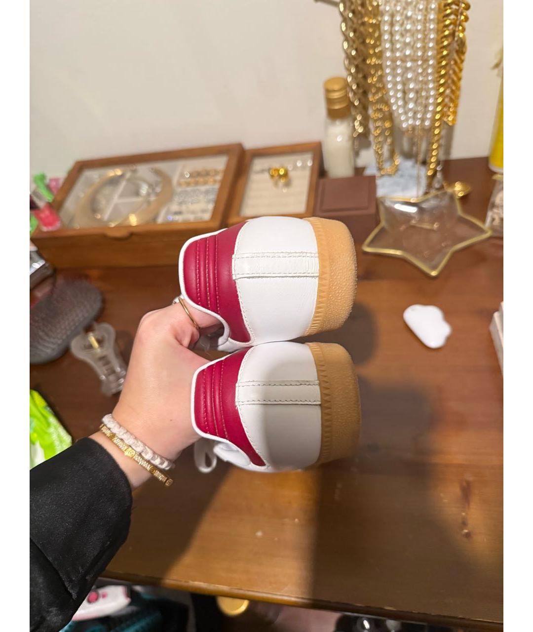 ADIDAS Бордовые кожаные кеды, фото 5