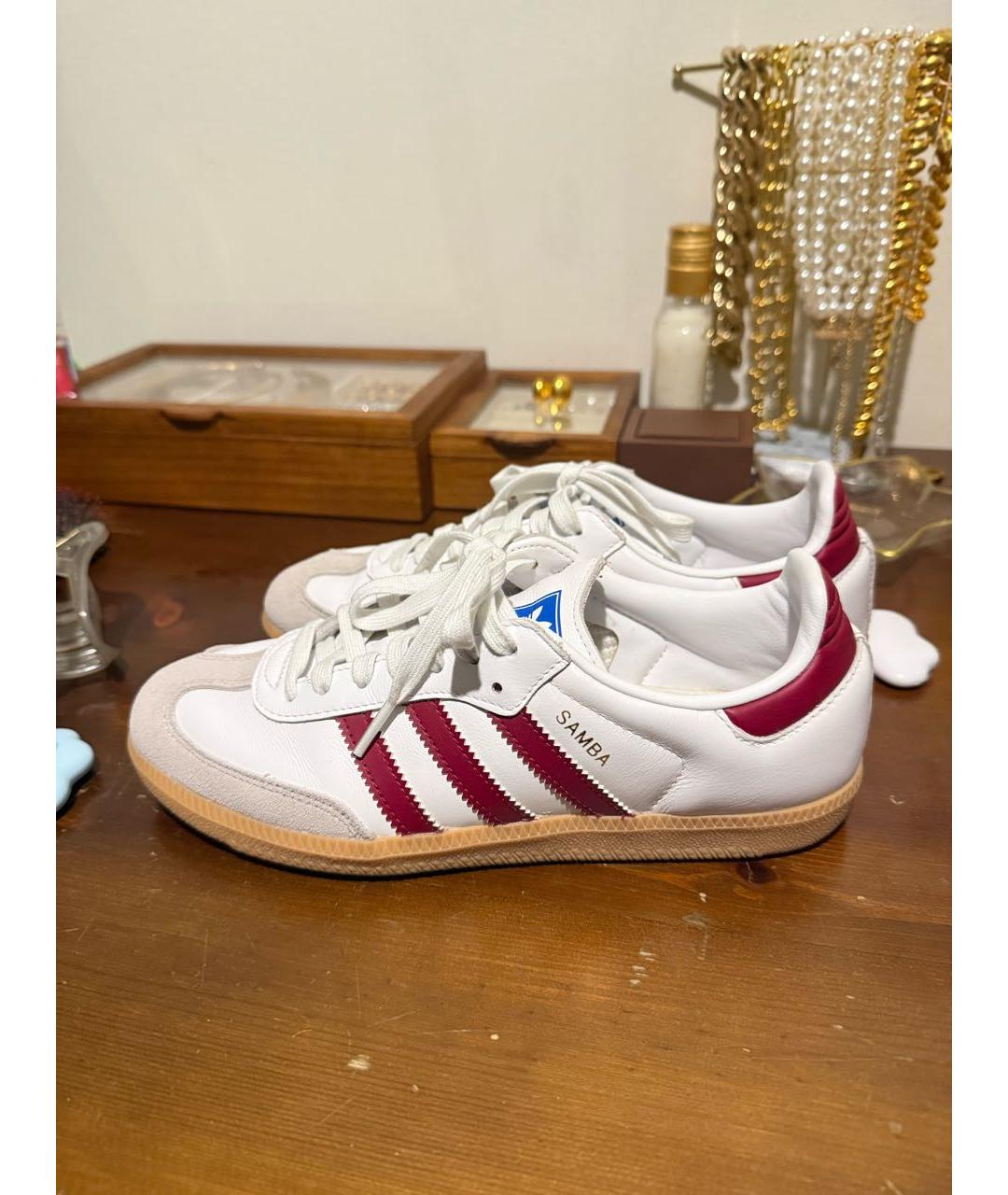 ADIDAS Бордовые кожаные кеды, фото 4