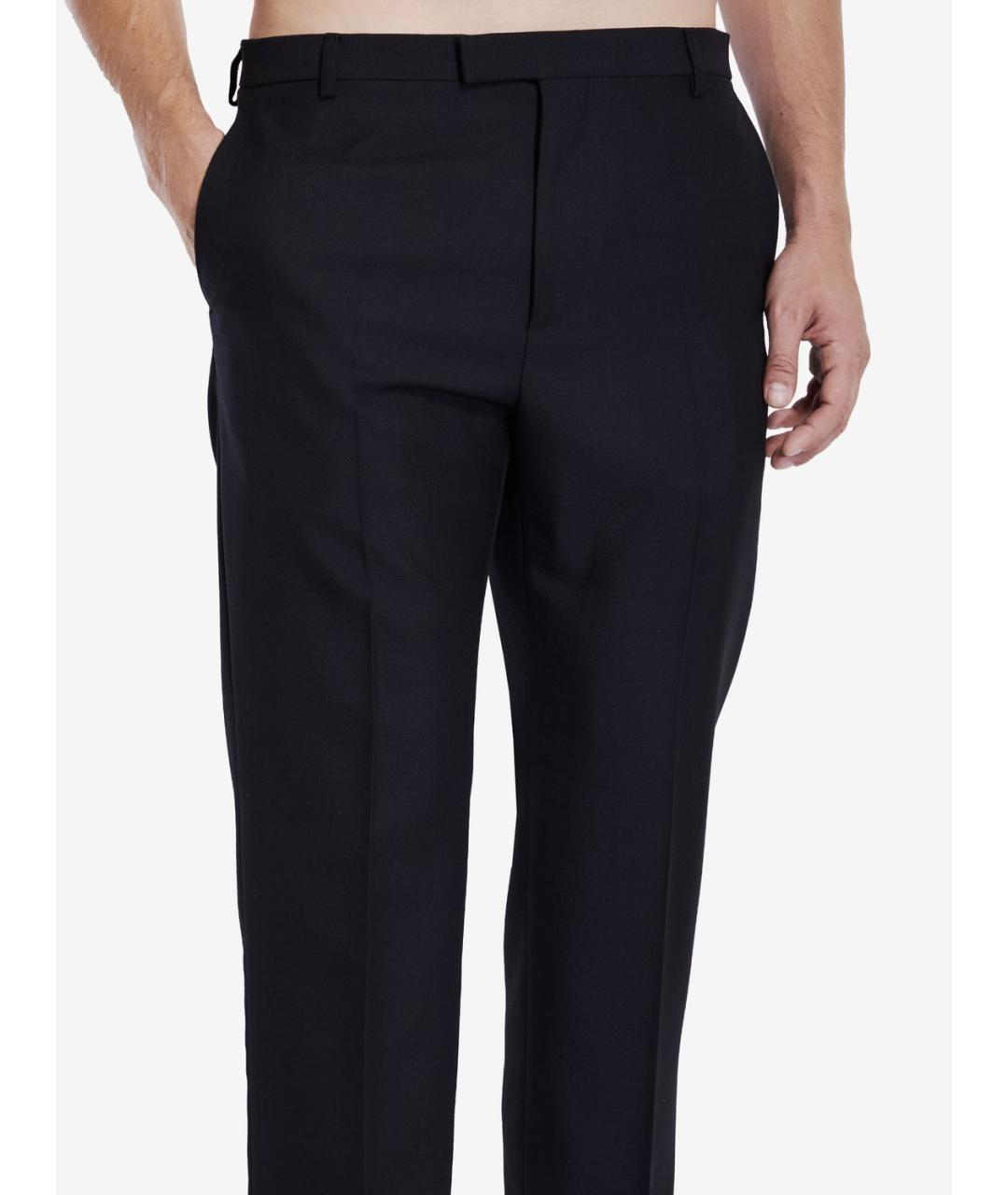 GUCCI Черные шерстяные повседневные брюки, фото 5