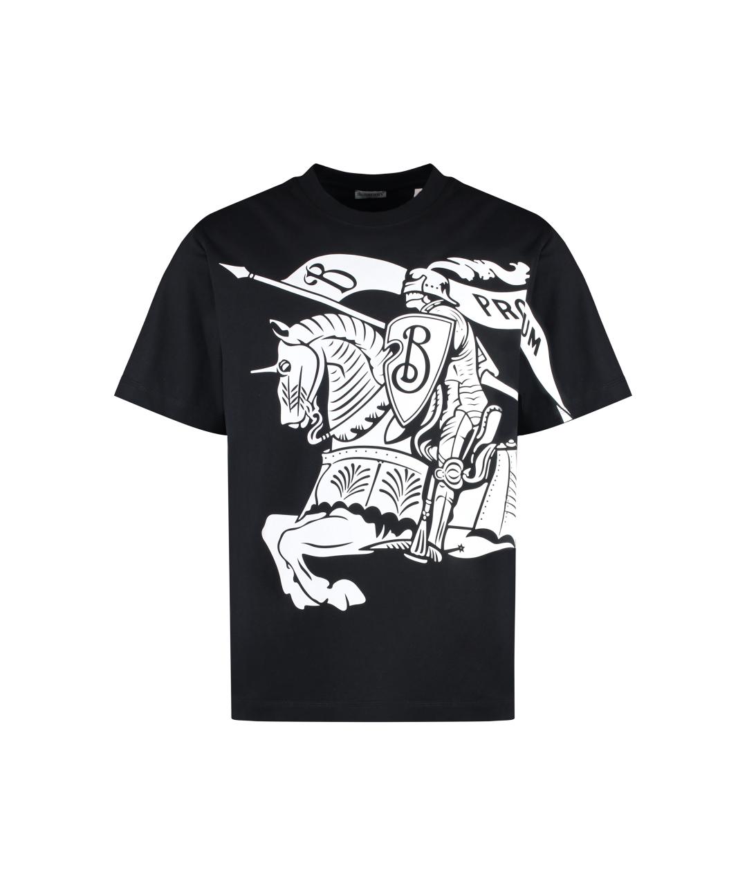 BURBERRY Черная хлопковая футболка, фото 1