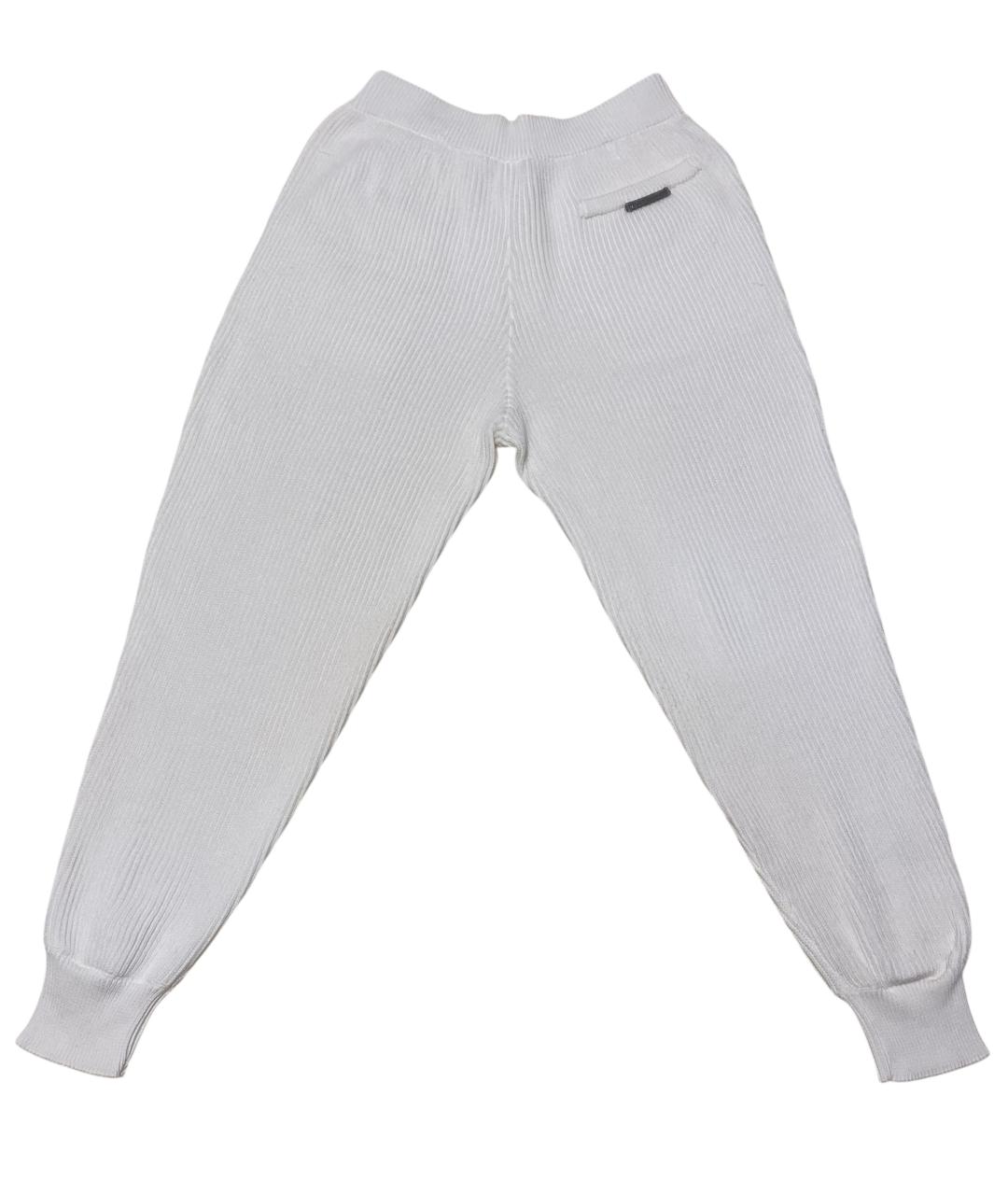 BRUNELLO CUCINELLI Белые хлопковые брюки широкие, фото 2