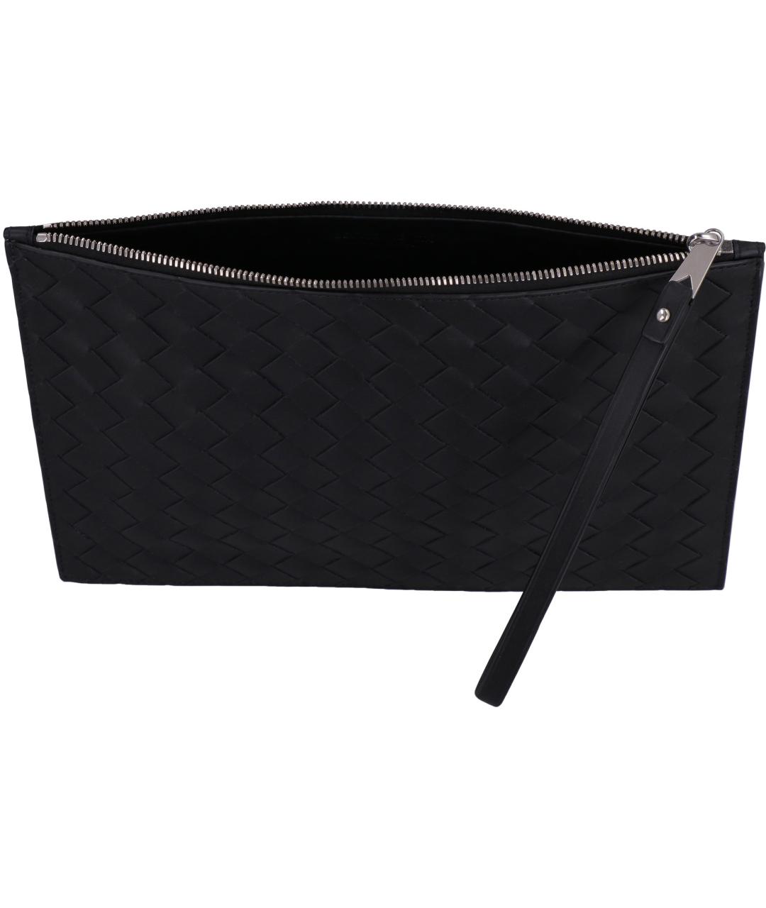 BOTTEGA VENETA Черная кожаная барсетка, фото 5