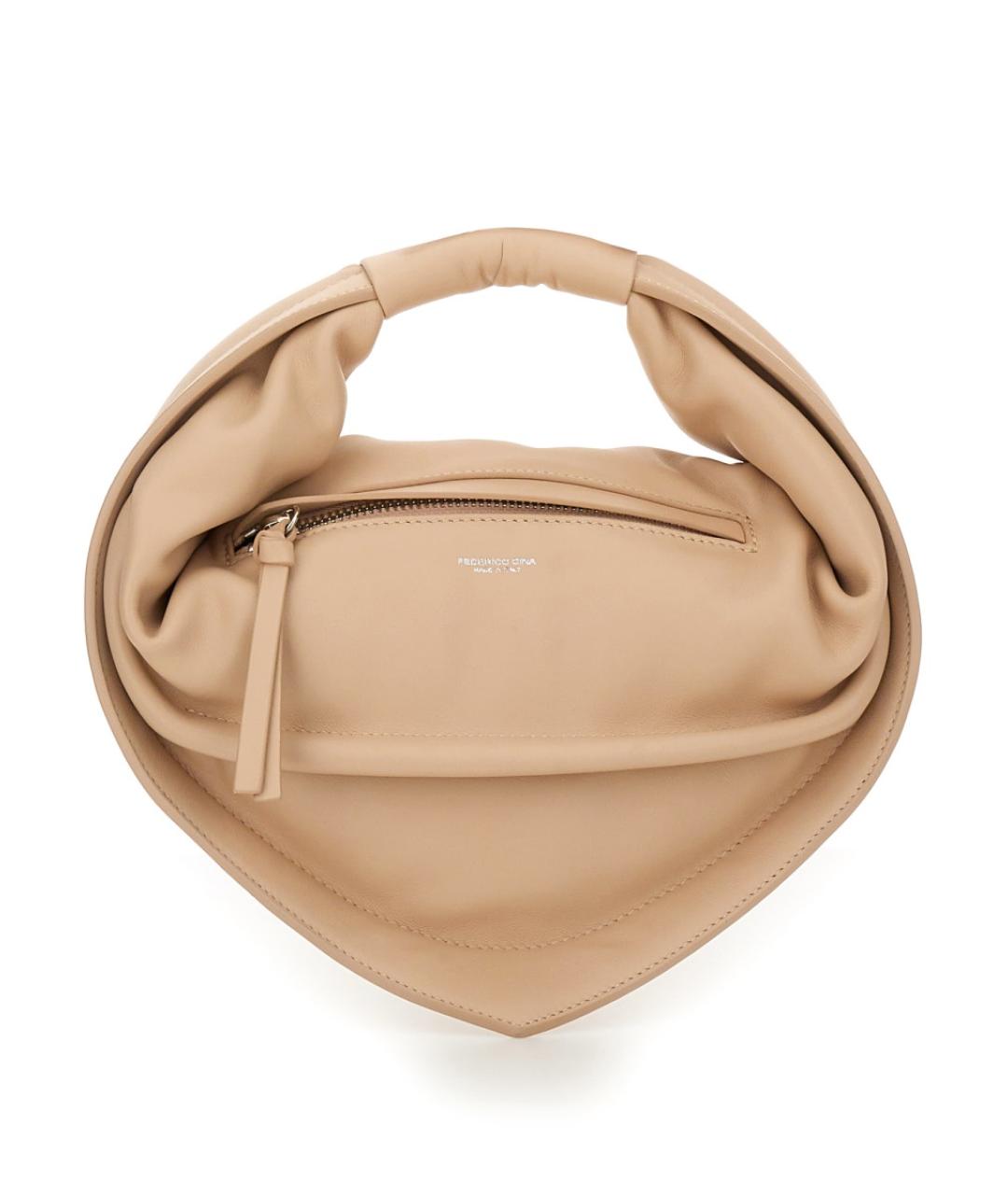 FEDERICO CINA Розовая кожаная сумка с короткими ручками, фото 1