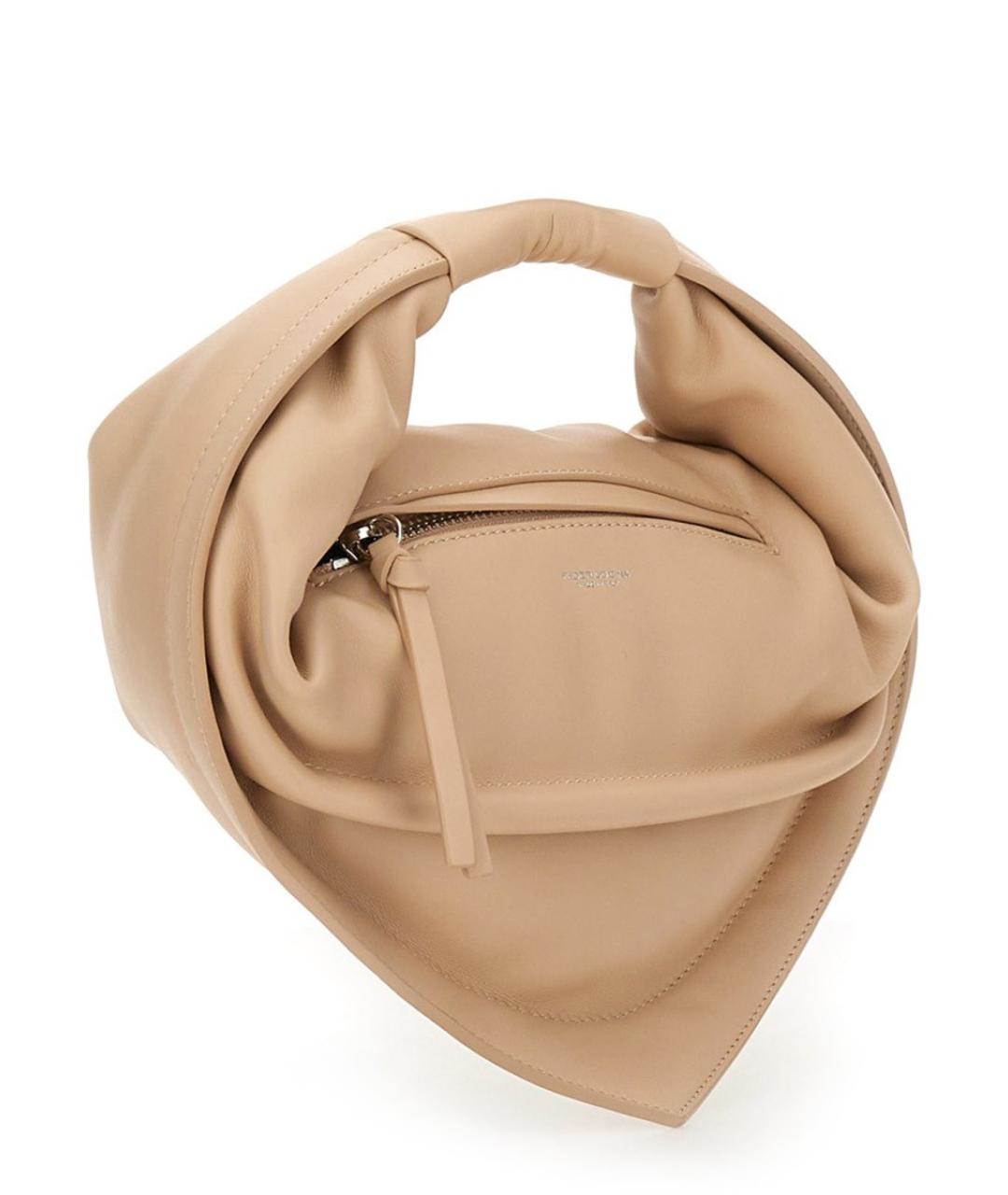 FEDERICO CINA Розовая кожаная сумка с короткими ручками, фото 5