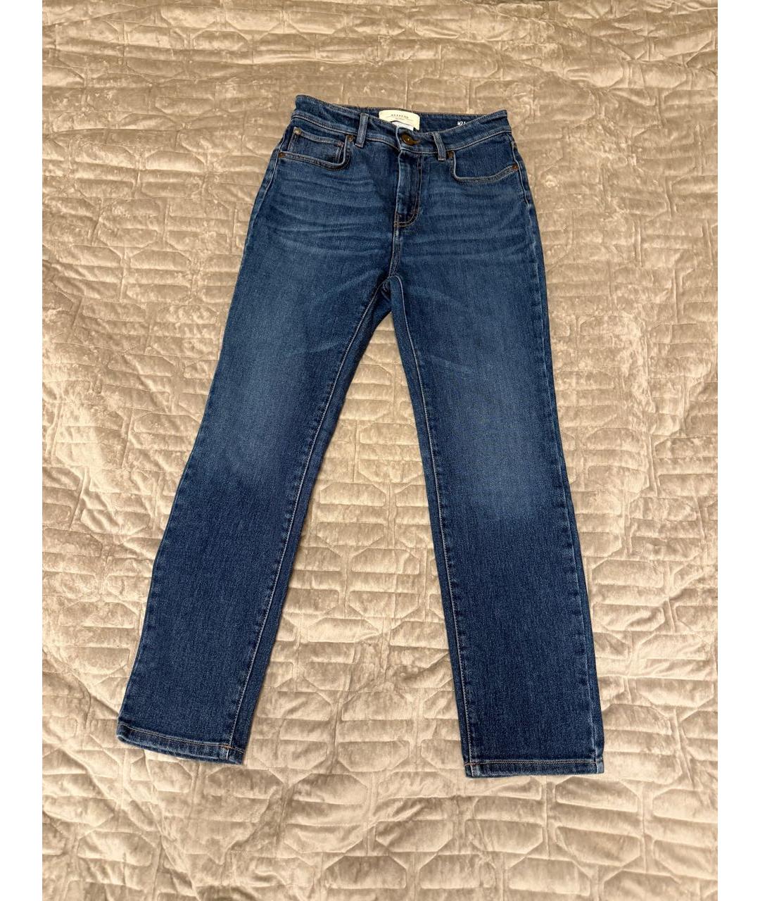 WEEKEND MAX MARA Темно-синие хлопко-полиэстеровые прямые джинсы, фото 7