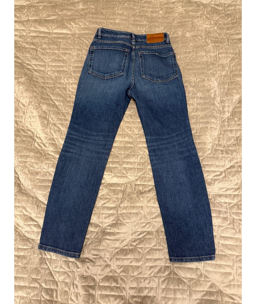 WEEKEND MAX MARA Темно-синие хлопко-полиэстеровые прямые джинсы, фото 2