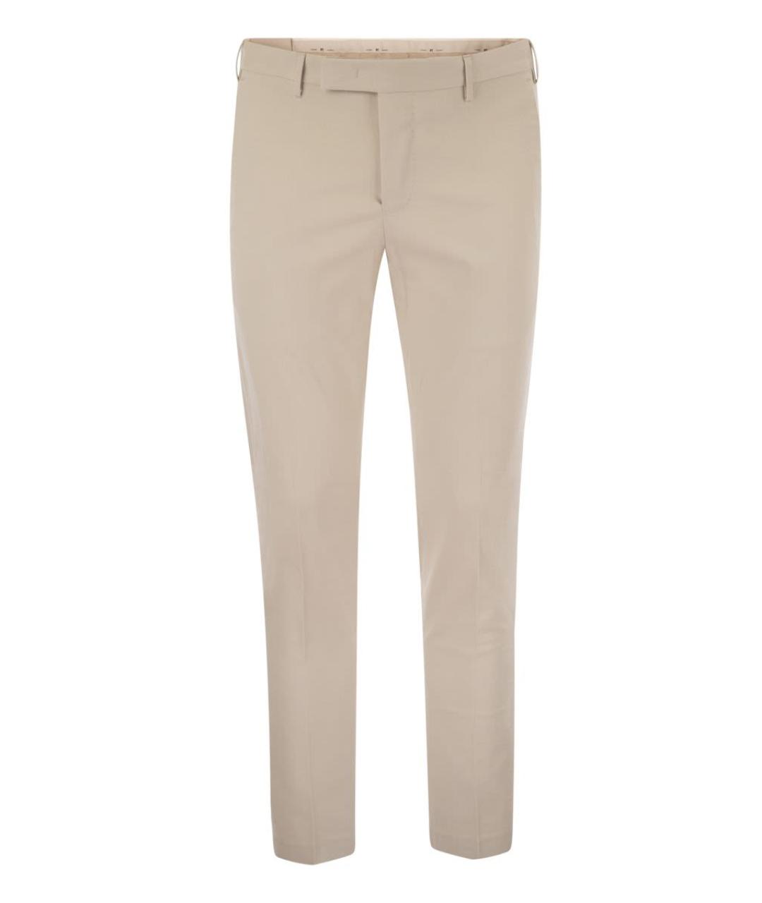 PT TORINO Бежевые хлопковые повседневные брюки, фото 1