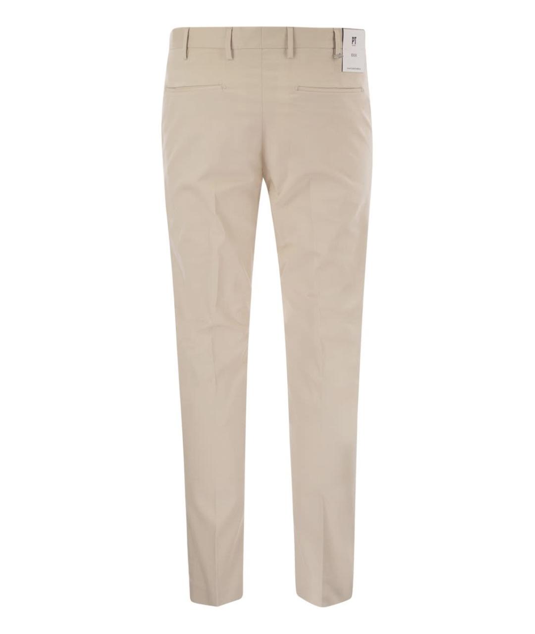 PT TORINO Бежевые хлопковые повседневные брюки, фото 2