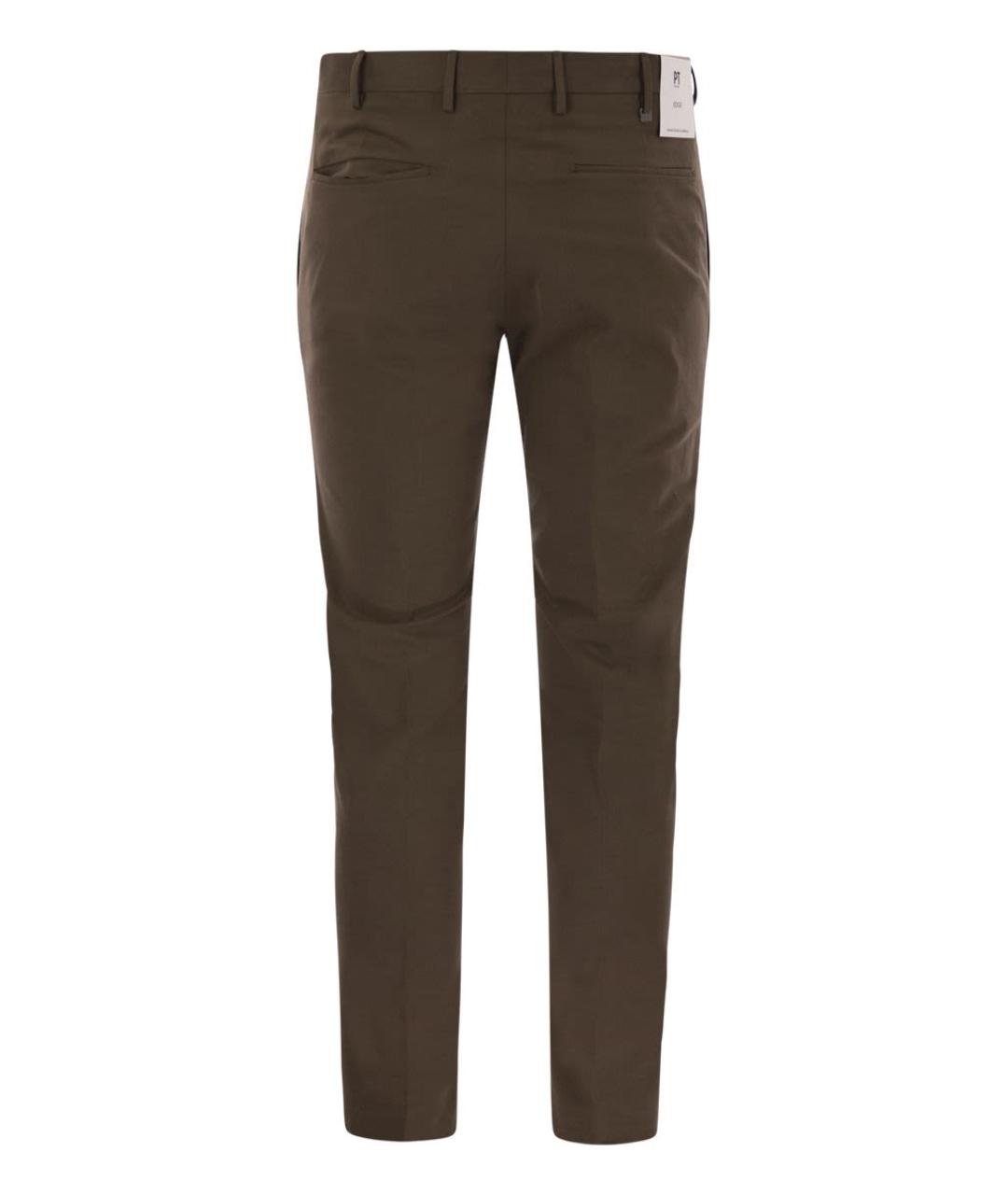 PT TORINO Коричневые хлопковые повседневные брюки, фото 2