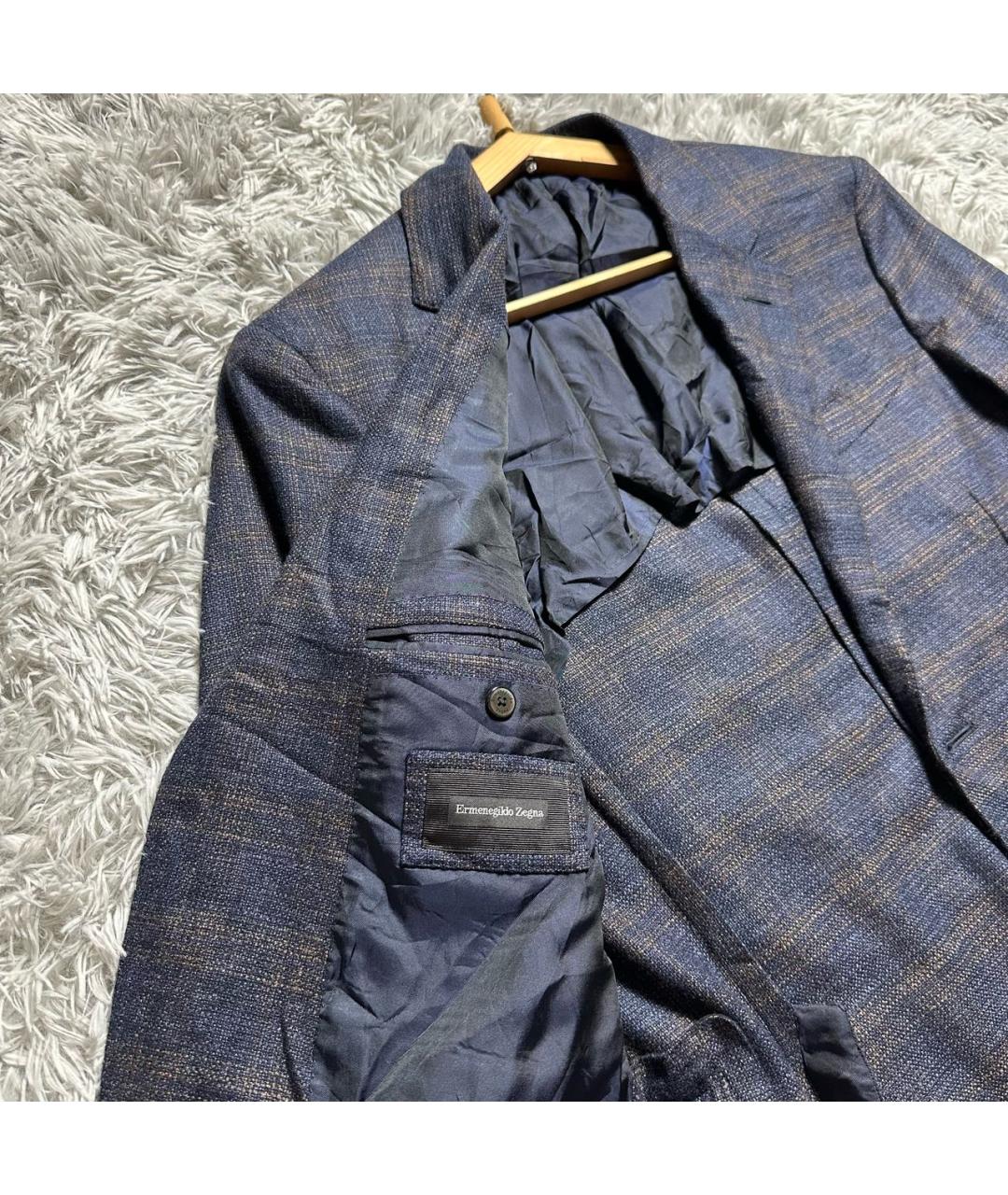 ERMENEGILDO ZEGNA XXX Темно-синий шерстяной пиджак, фото 3