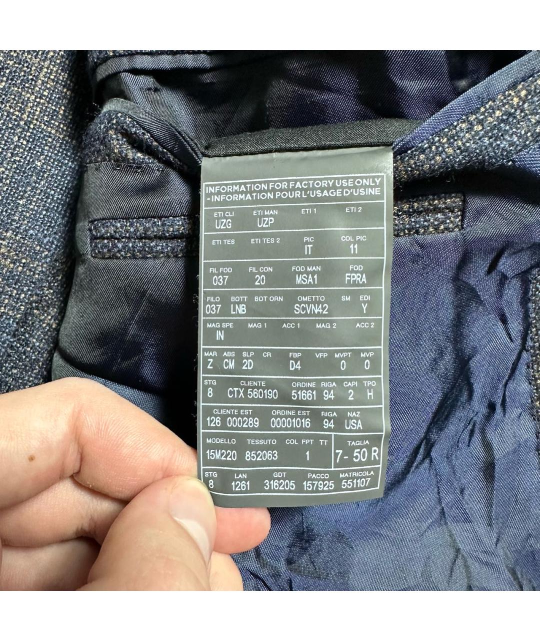 ERMENEGILDO ZEGNA XXX Темно-синий шерстяной пиджак, фото 7