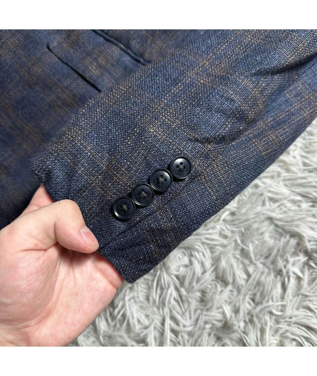 ERMENEGILDO ZEGNA XXX Темно-синий шерстяной пиджак, фото 4