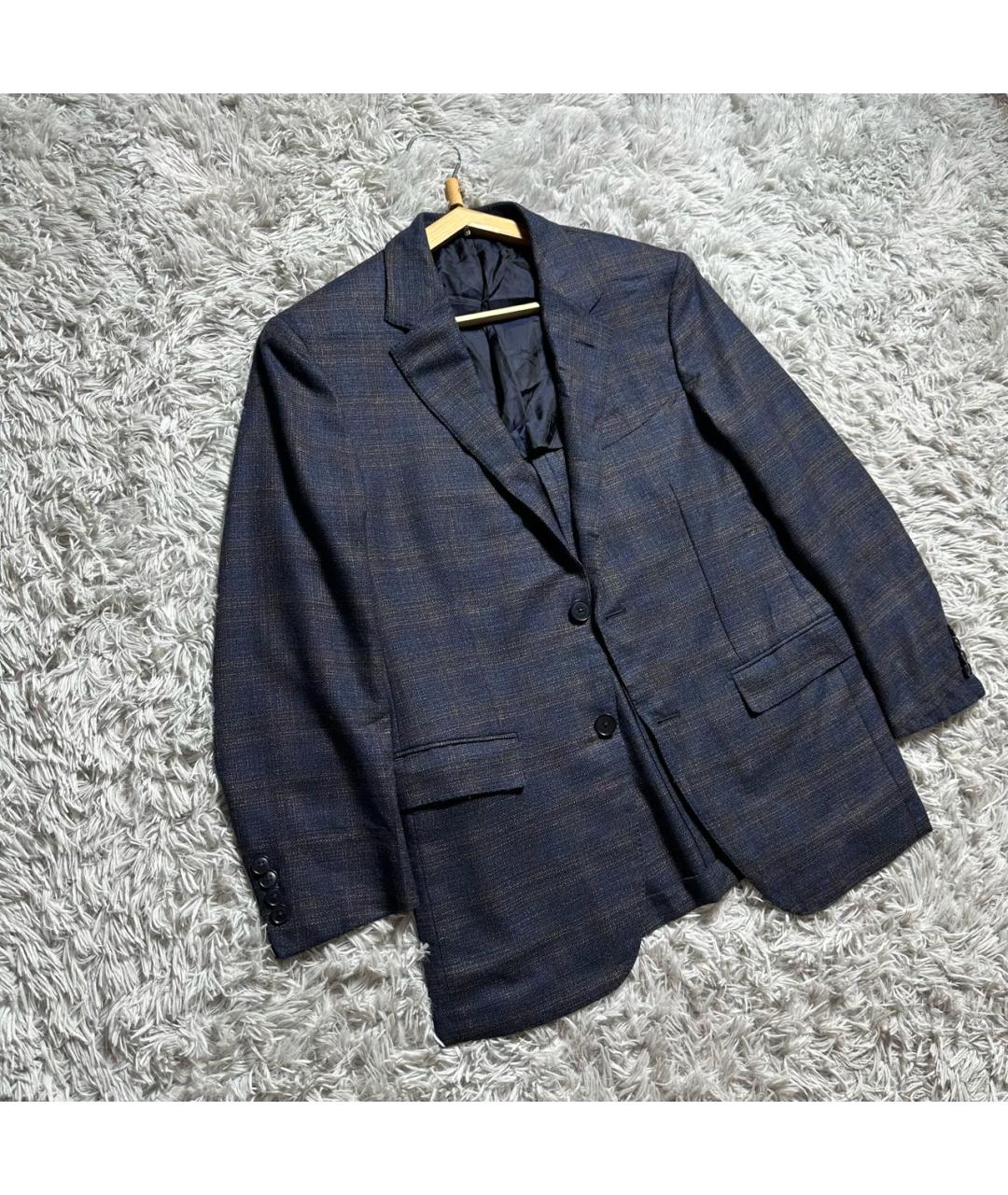 ERMENEGILDO ZEGNA XXX Темно-синий шерстяной пиджак, фото 5