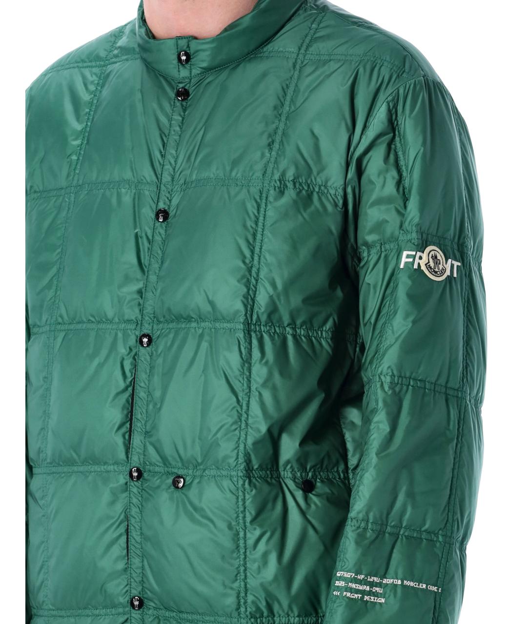 MONCLER Зеленая полиамидовая куртка, фото 4
