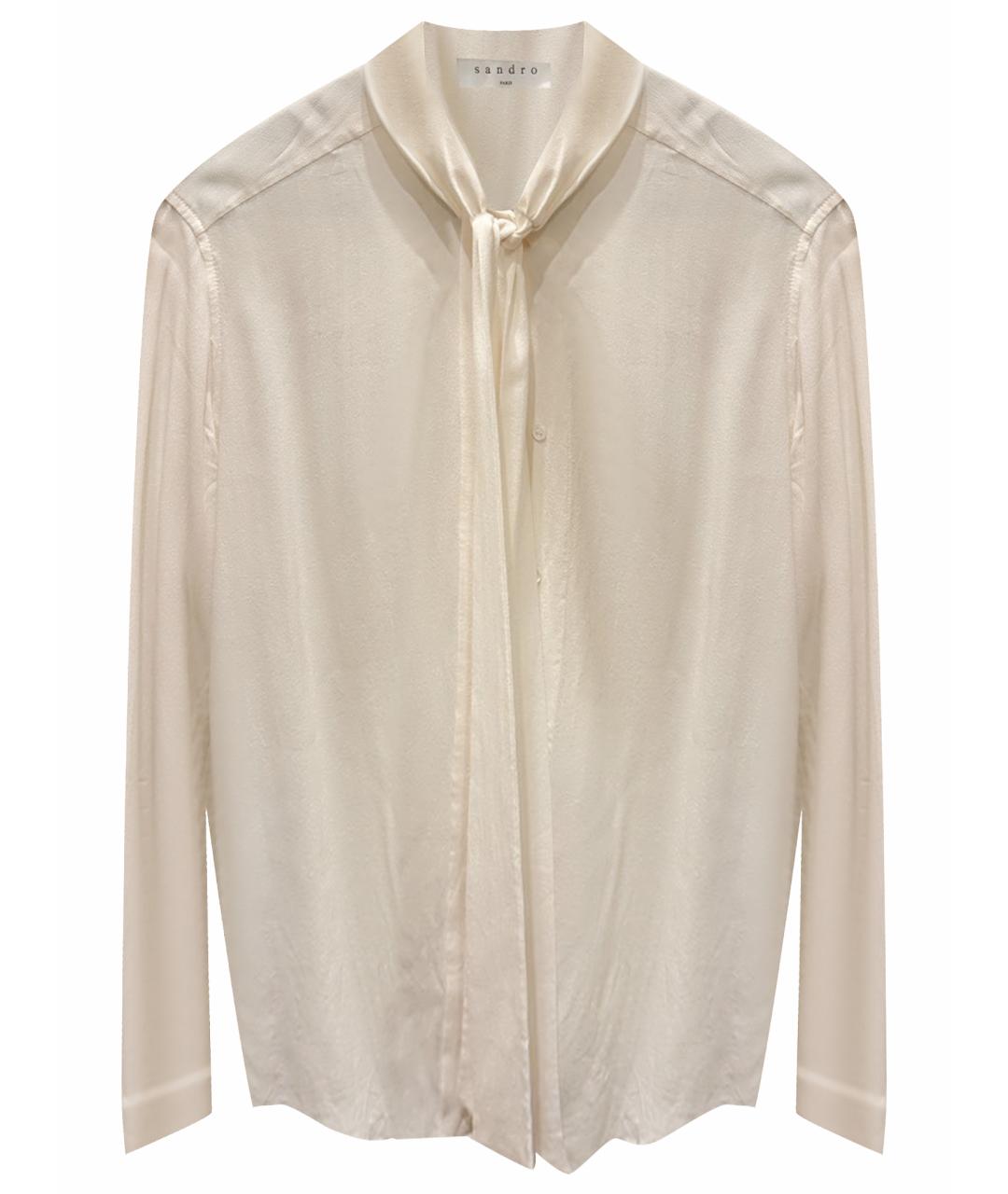 SANDRO Белая шелковая блузы, фото 1