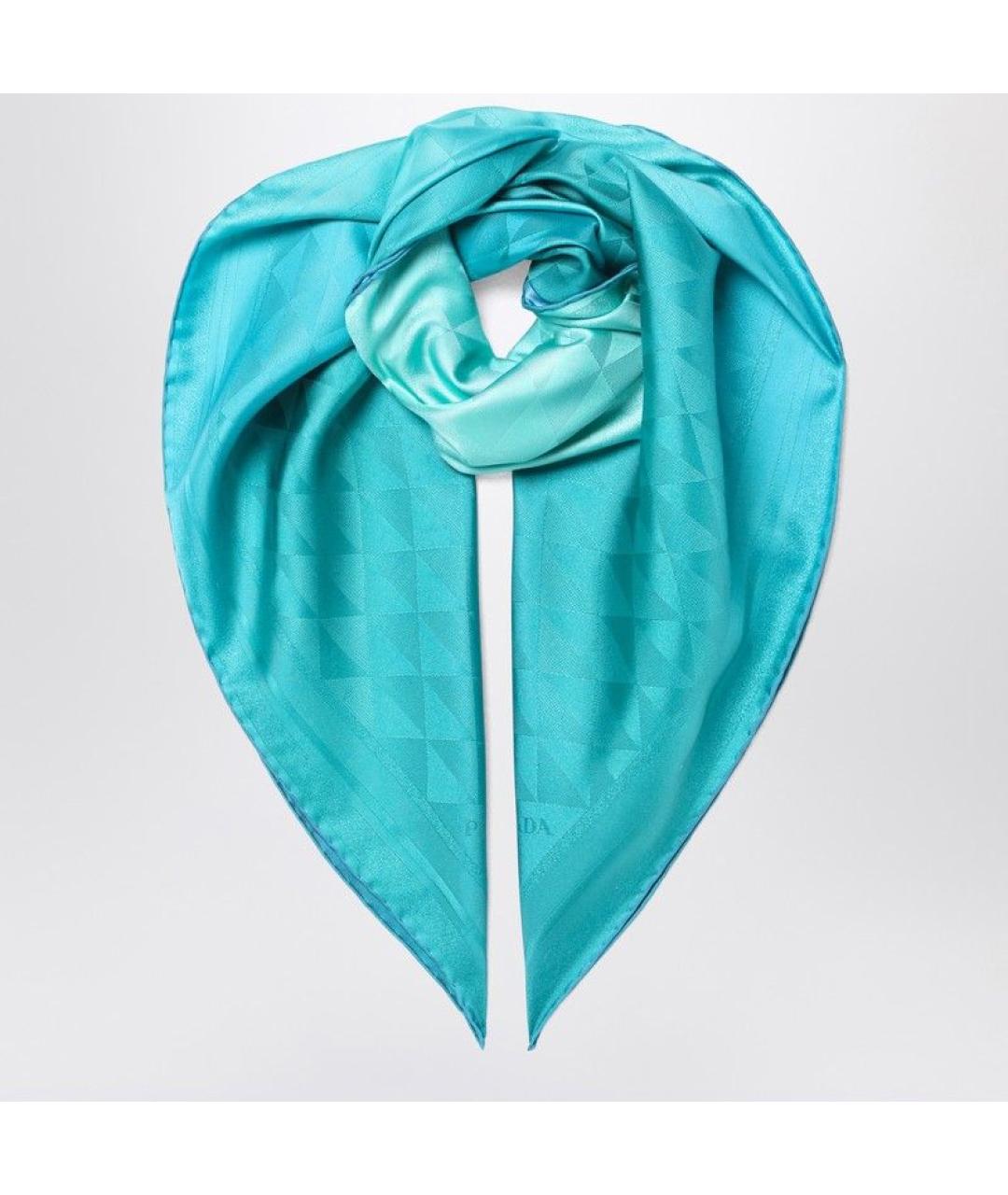 PRADA Голубой шарф, фото 3