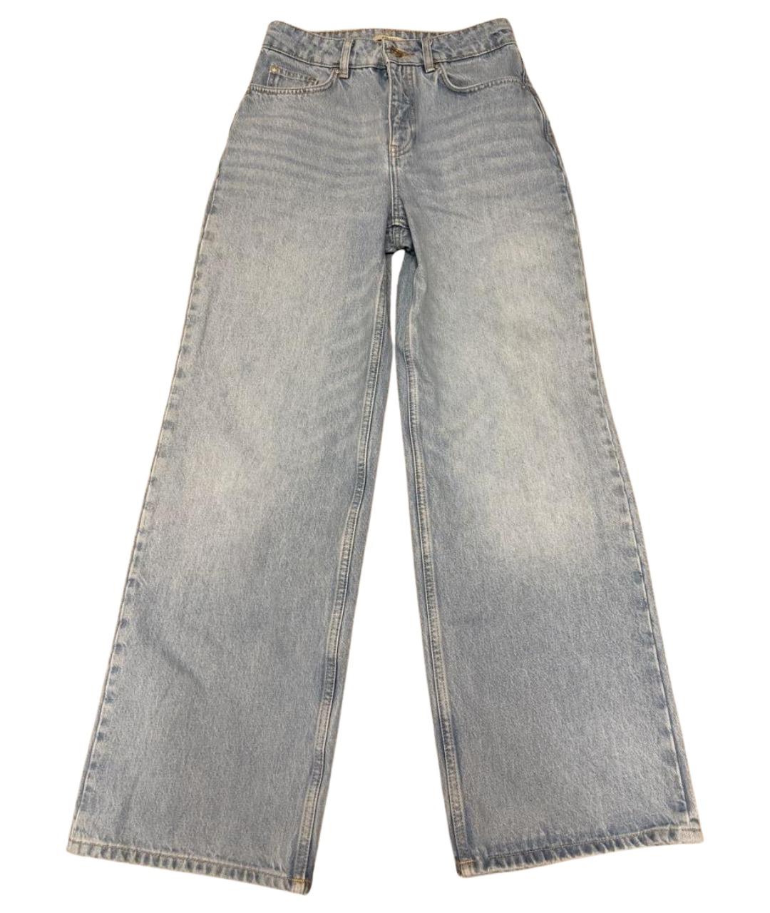 12 STOREEZ Голубые хлопковые джинсы клеш, фото 1