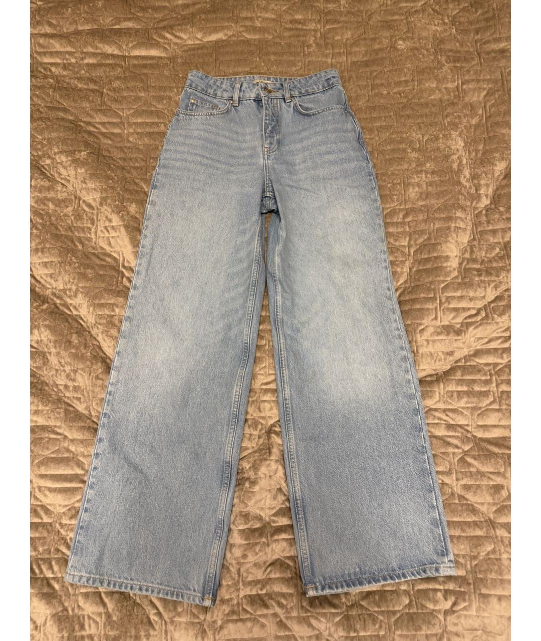 12 STOREEZ Голубые хлопковые джинсы клеш, фото 6