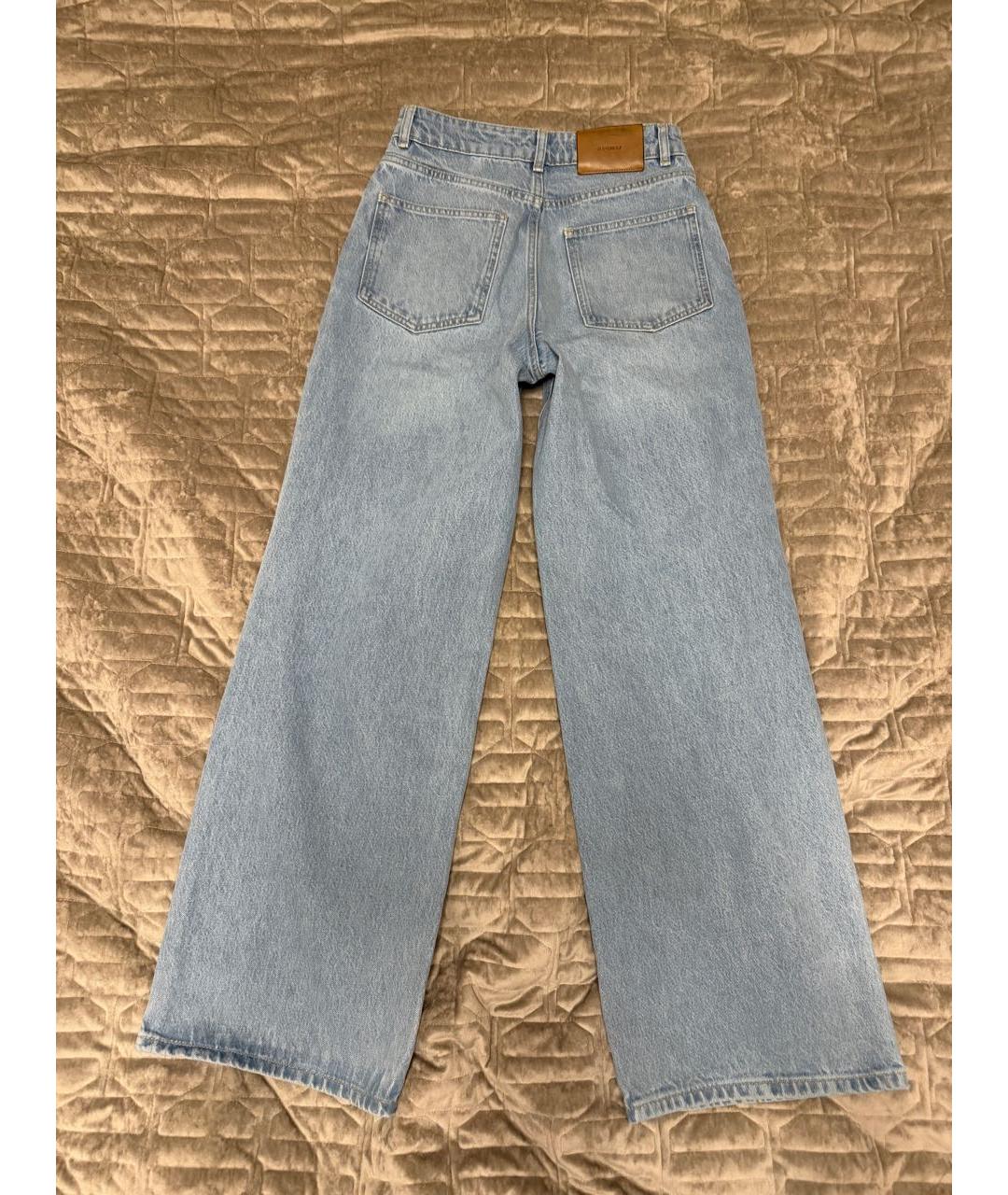 12 STOREEZ Голубые хлопковые джинсы клеш, фото 2