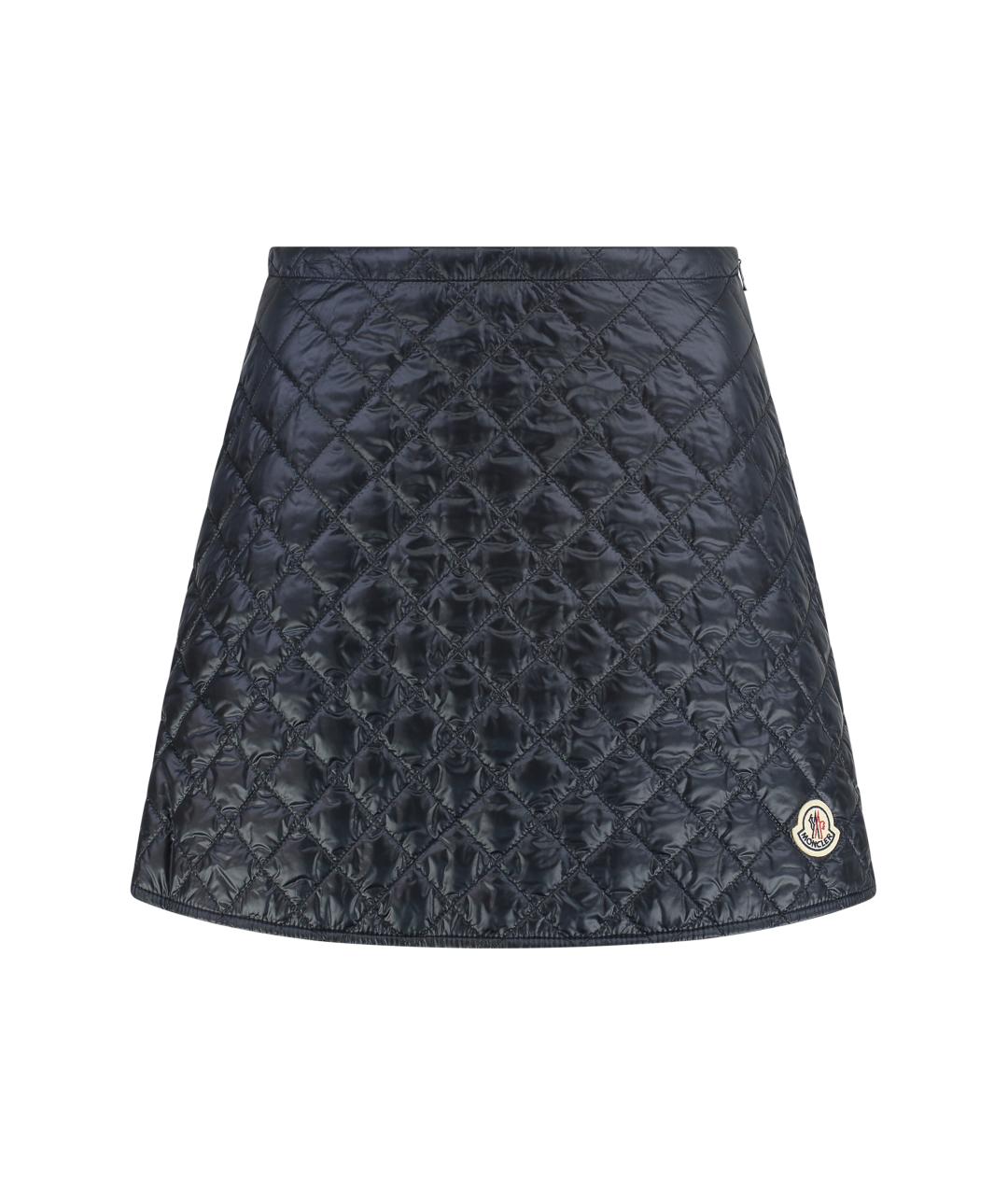 MONCLER Синяя полиамидовая юбка мини, фото 1