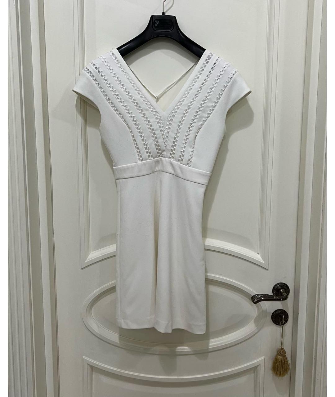 SANDRO Белое вискозное коктейльное платье, фото 5