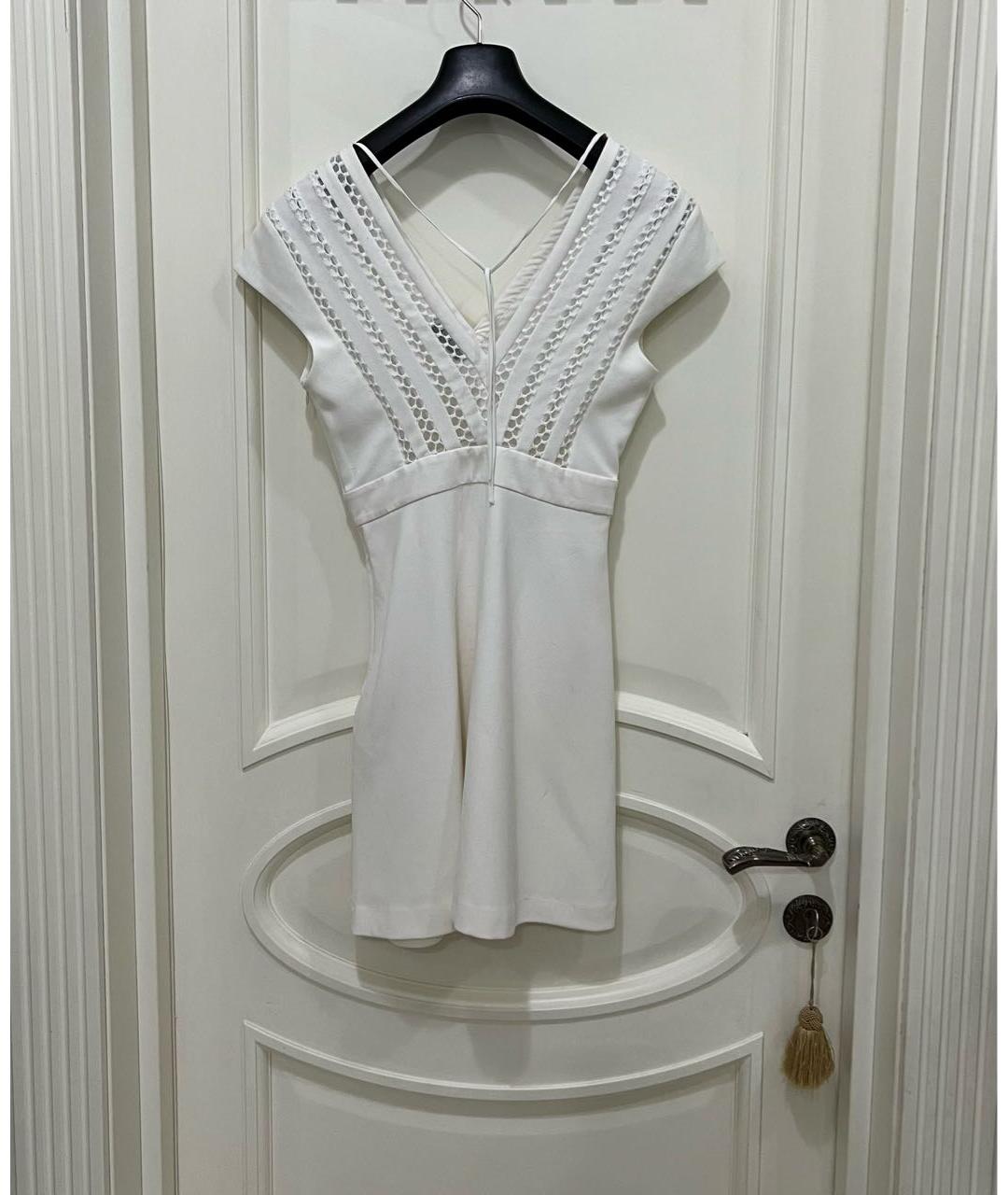 SANDRO Белое вискозное коктейльное платье, фото 4