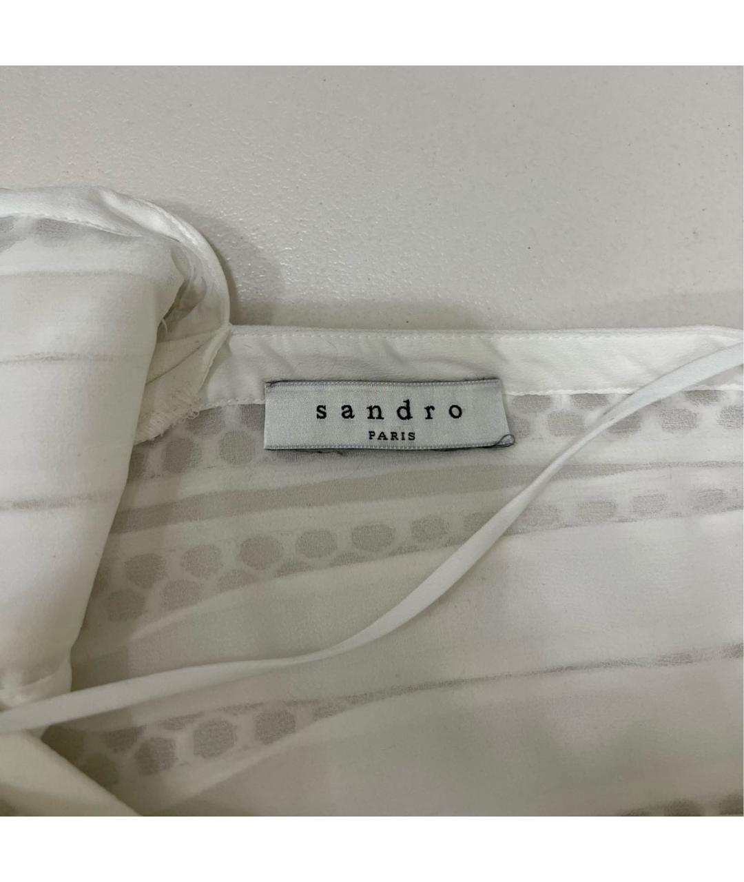 SANDRO Белое вискозное коктейльное платье, фото 6