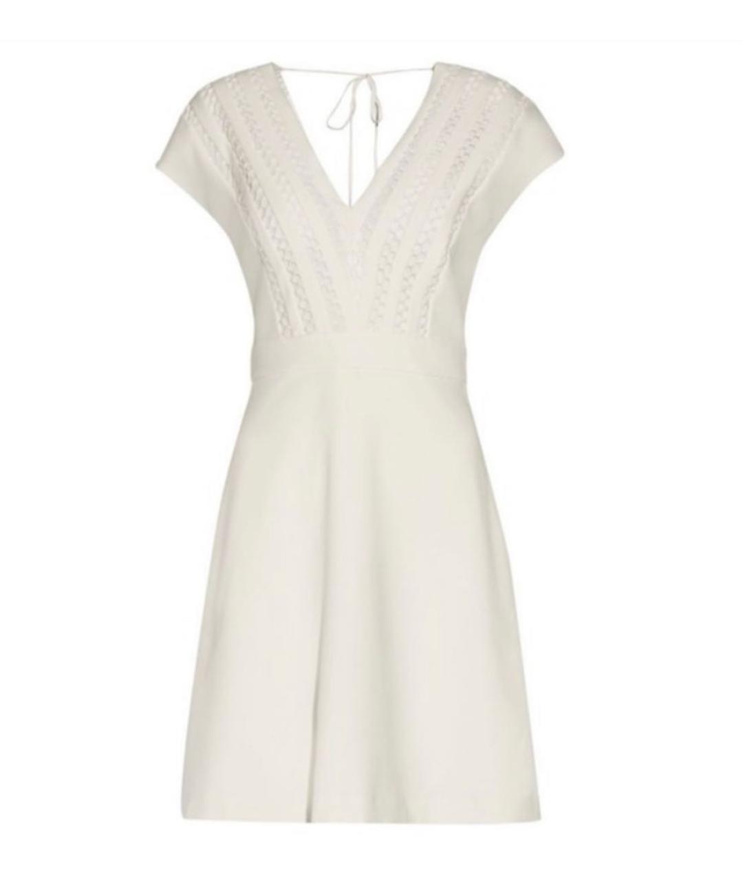SANDRO Белое вискозное коктейльное платье, фото 1
