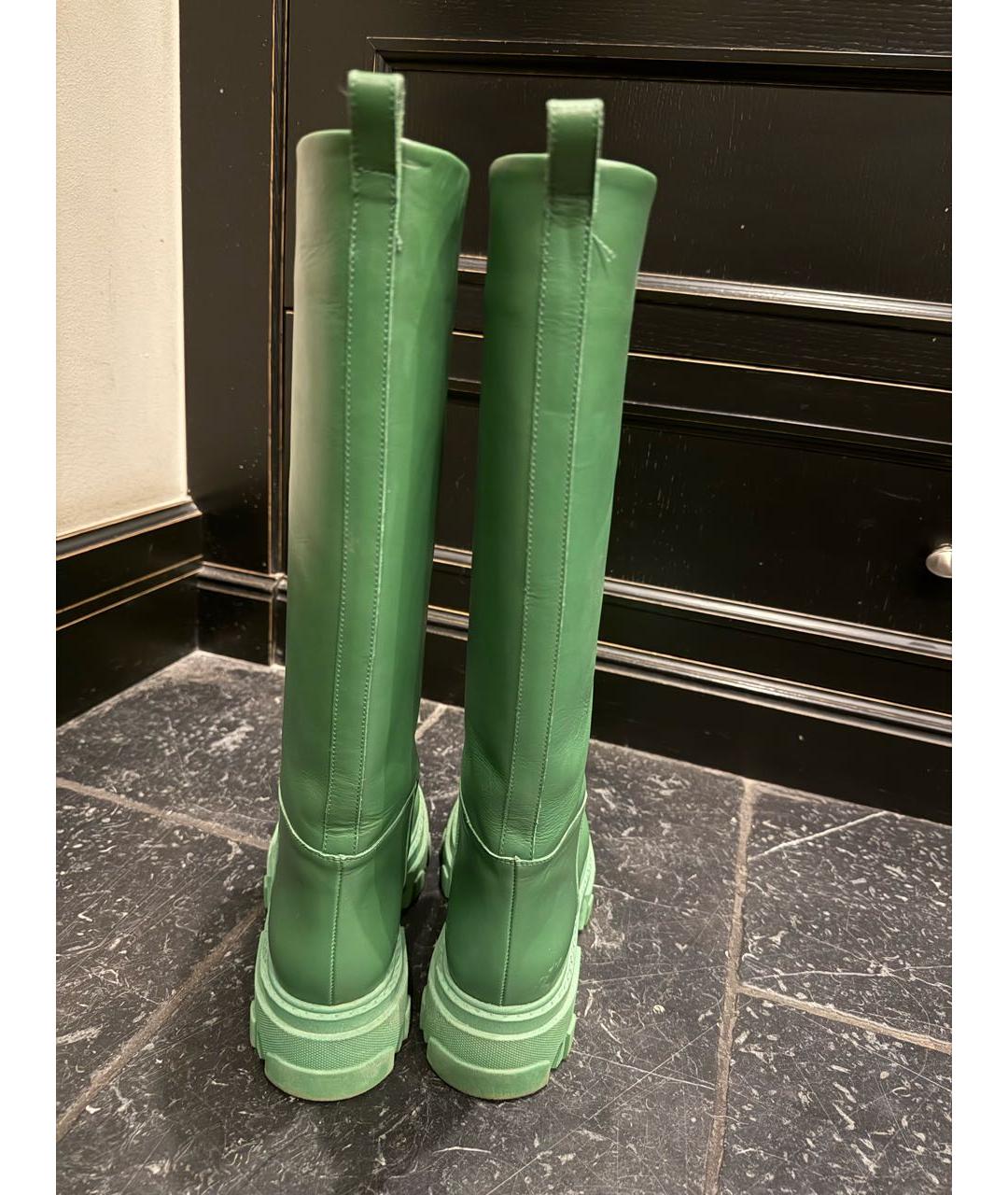 GIABORGHINI Зеленые кожаные сапоги, фото 3
