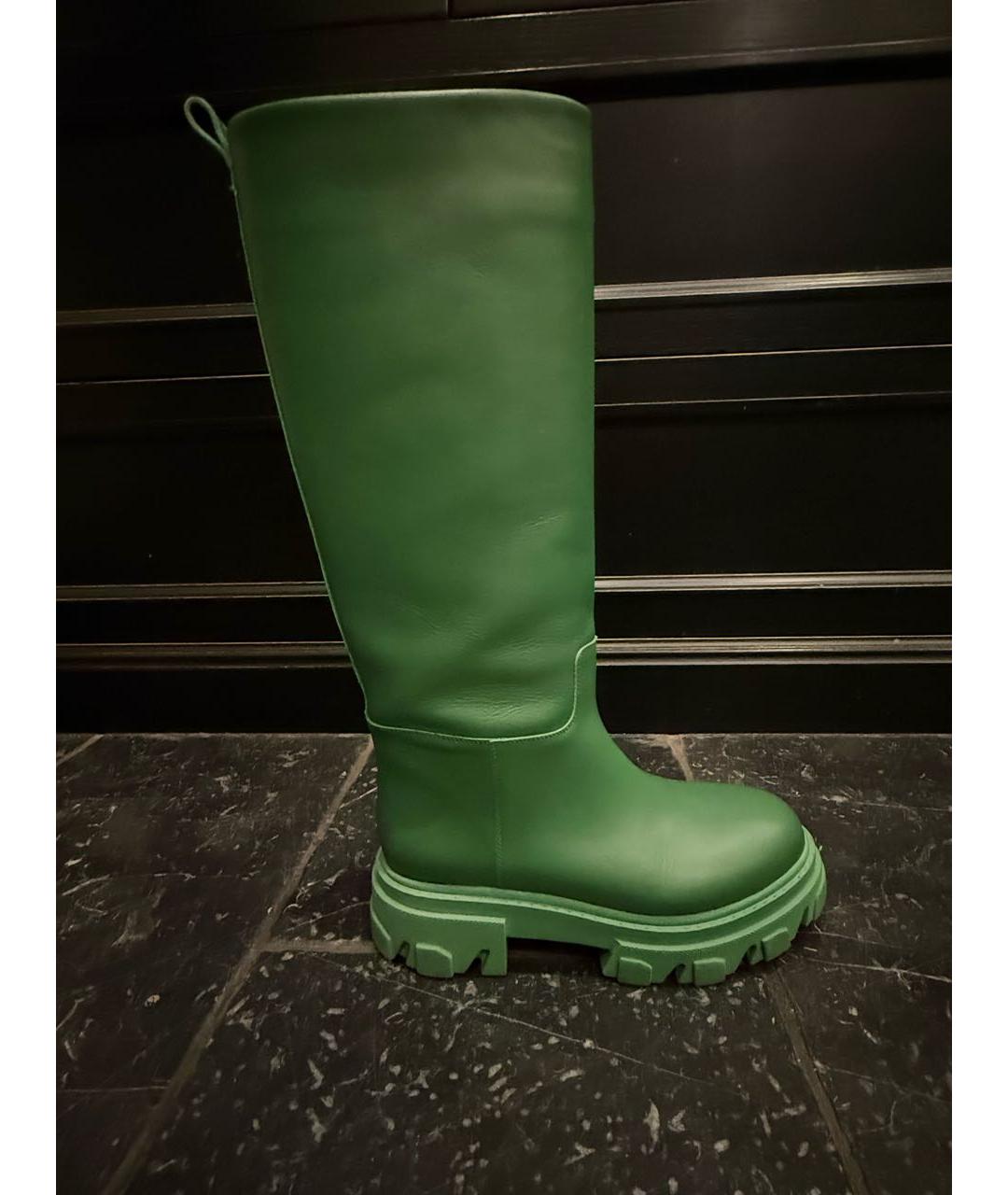 GIABORGHINI Зеленые кожаные сапоги, фото 6